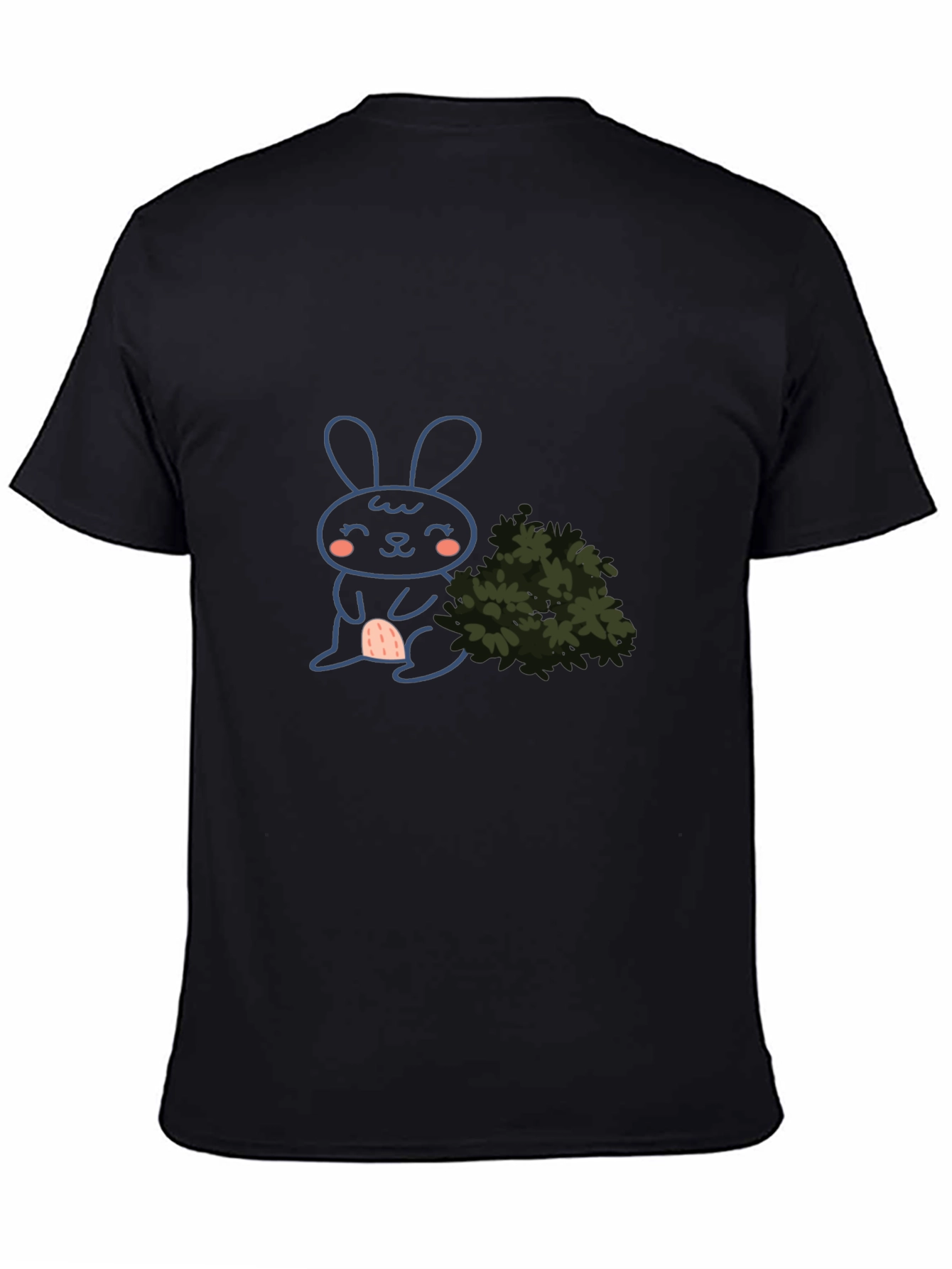 Cute Bunny Graphic Black T-Shirt