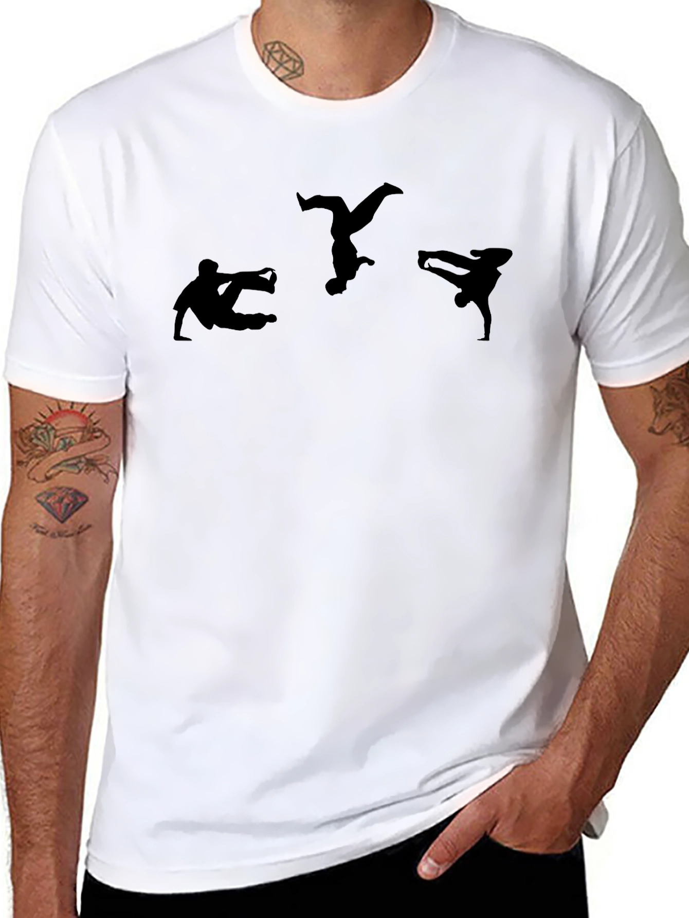 Parkour Silhouette Graphic Tee - Mens Black Shirt