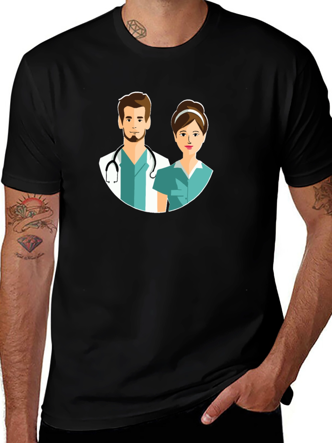 Doctors and Nurses Black T-Shirt