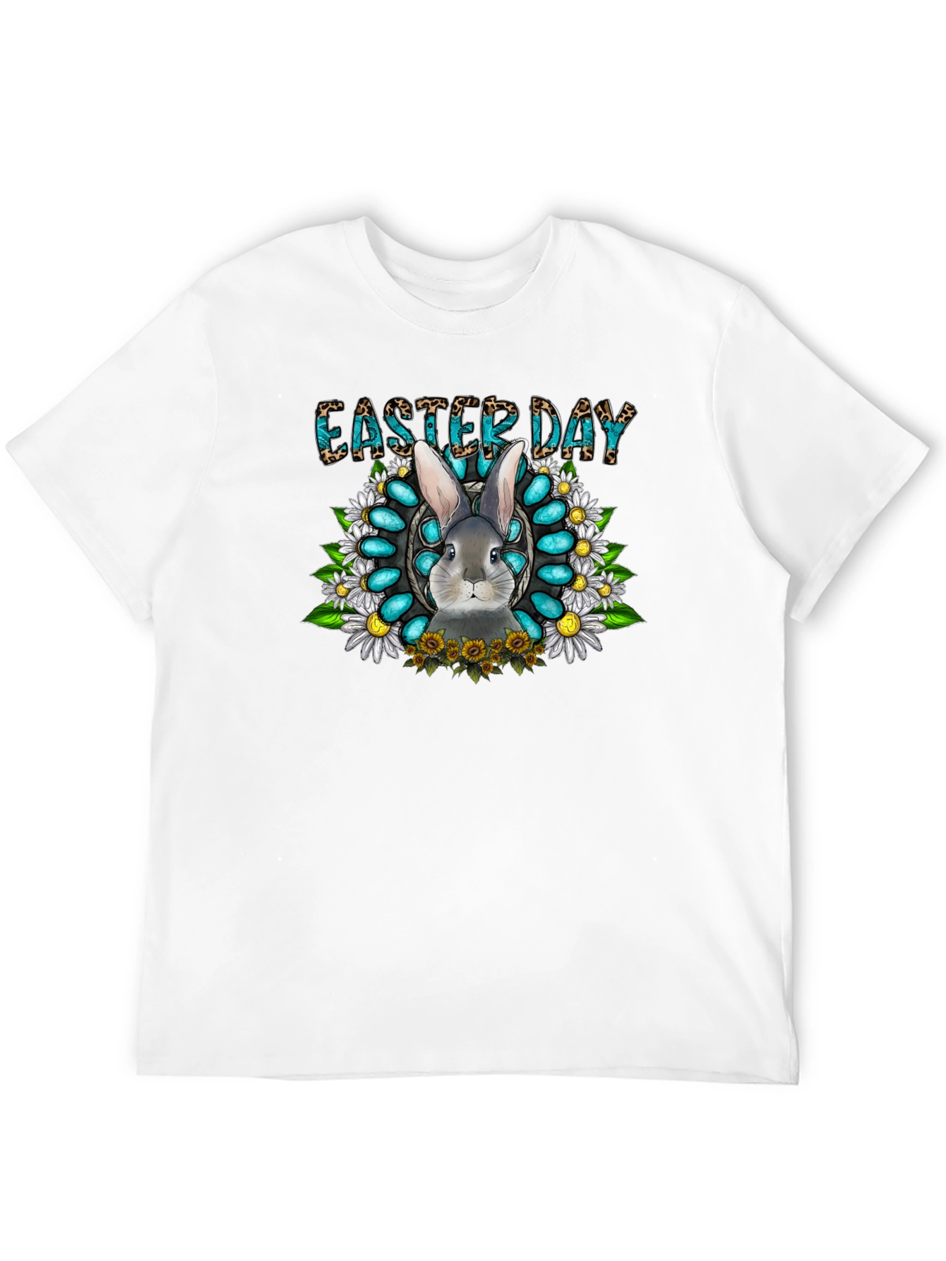 Easter Day Rabbit Graphic Tee - Black