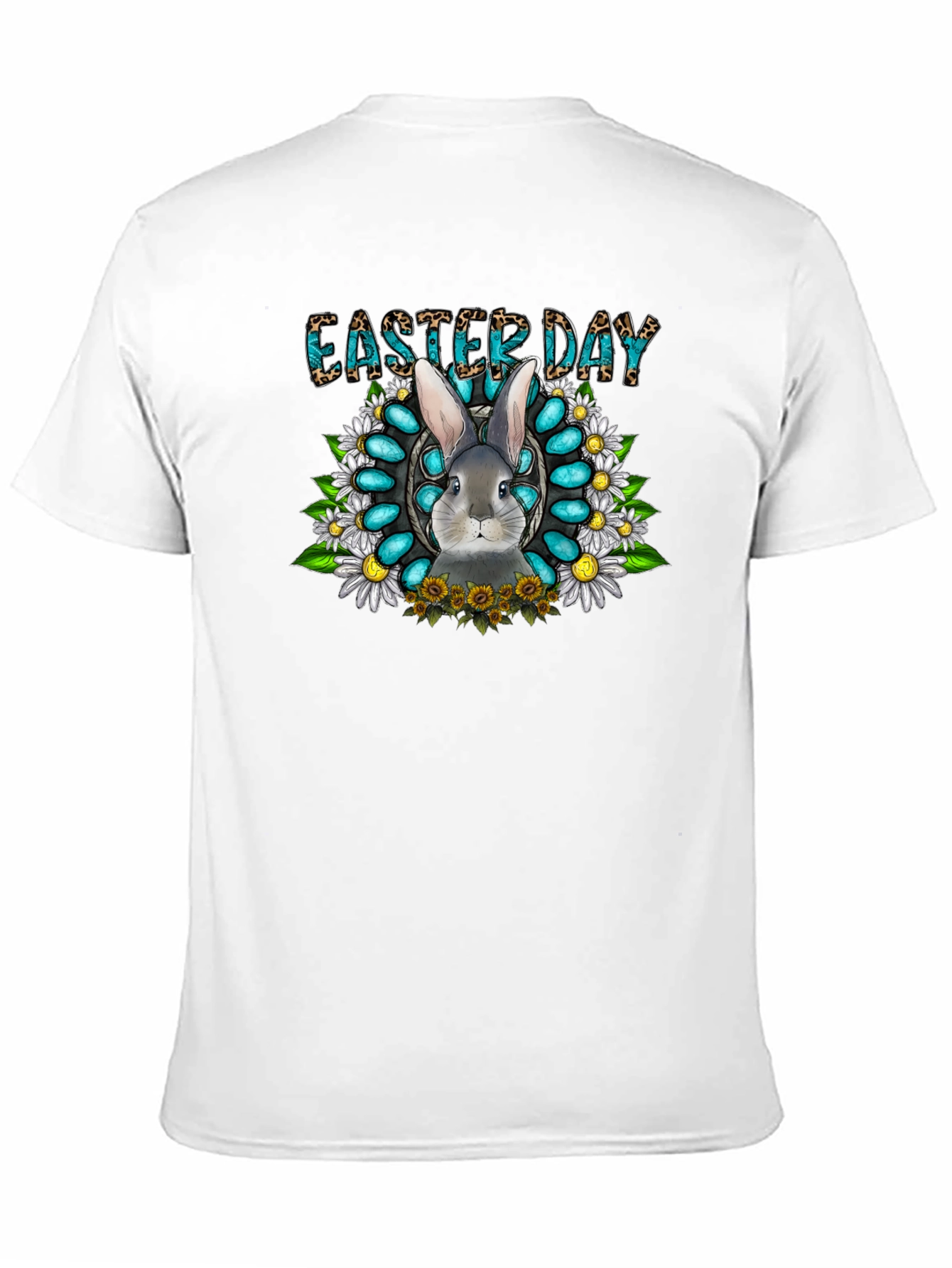 Easter Day Rabbit Graphic Tee - Black