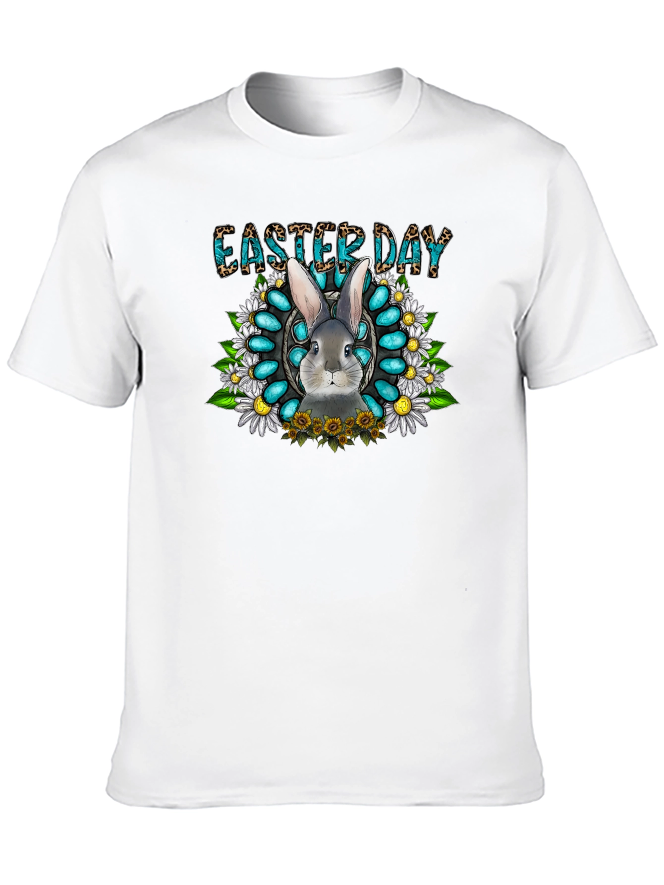 Easter Day Rabbit Graphic Tee - Black