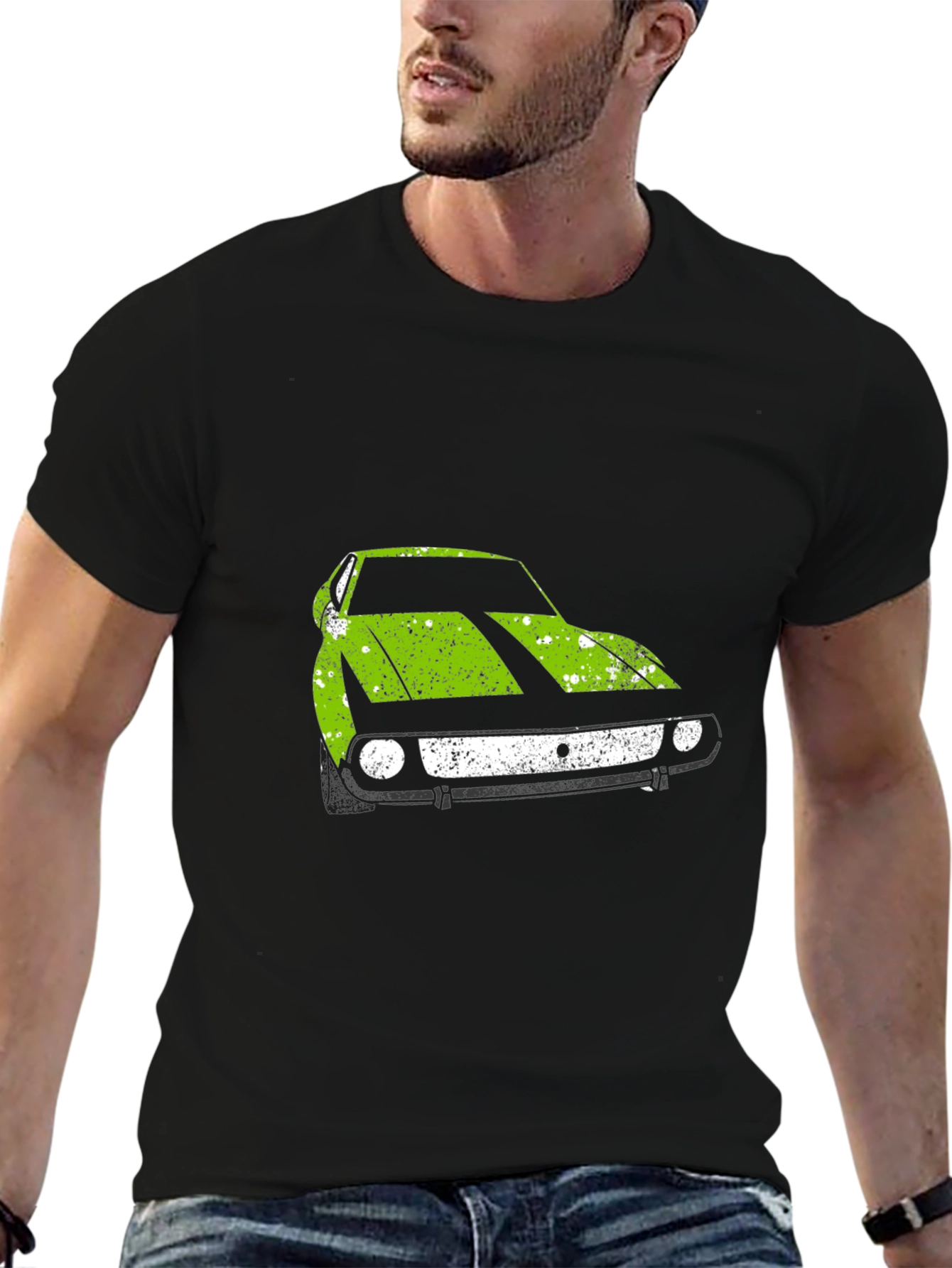 Retro Car Graphic Tee - Black