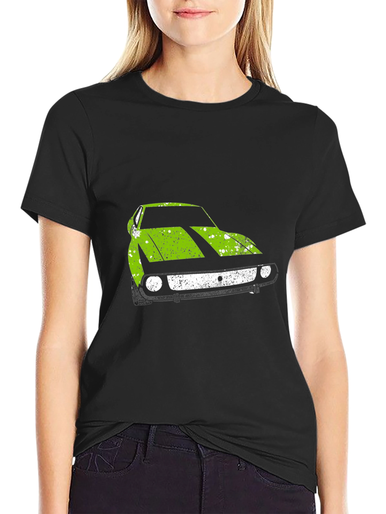 Retro Car Graphic Tee - Black