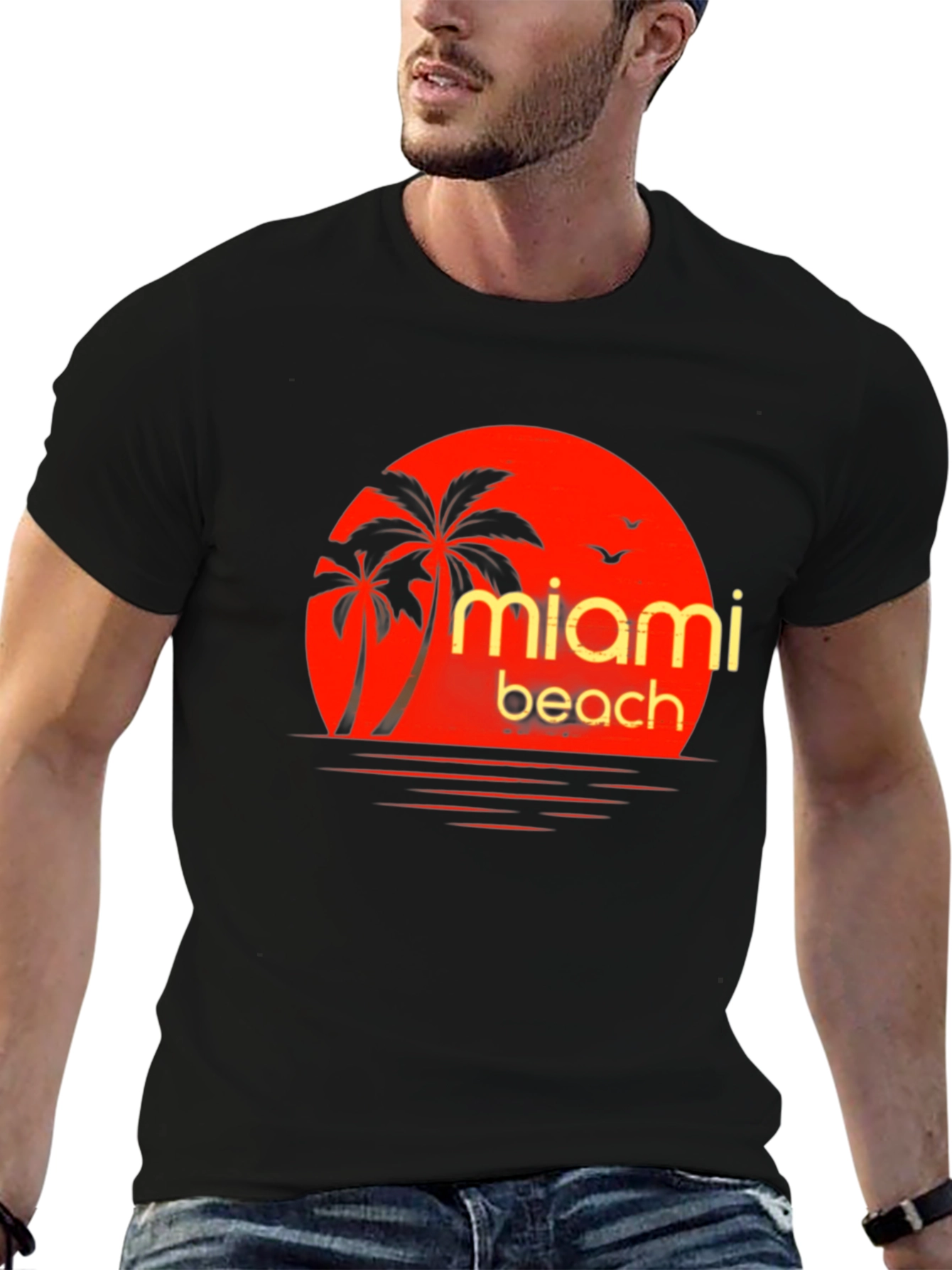 Miami Beach Palm Tree Graphic Tee