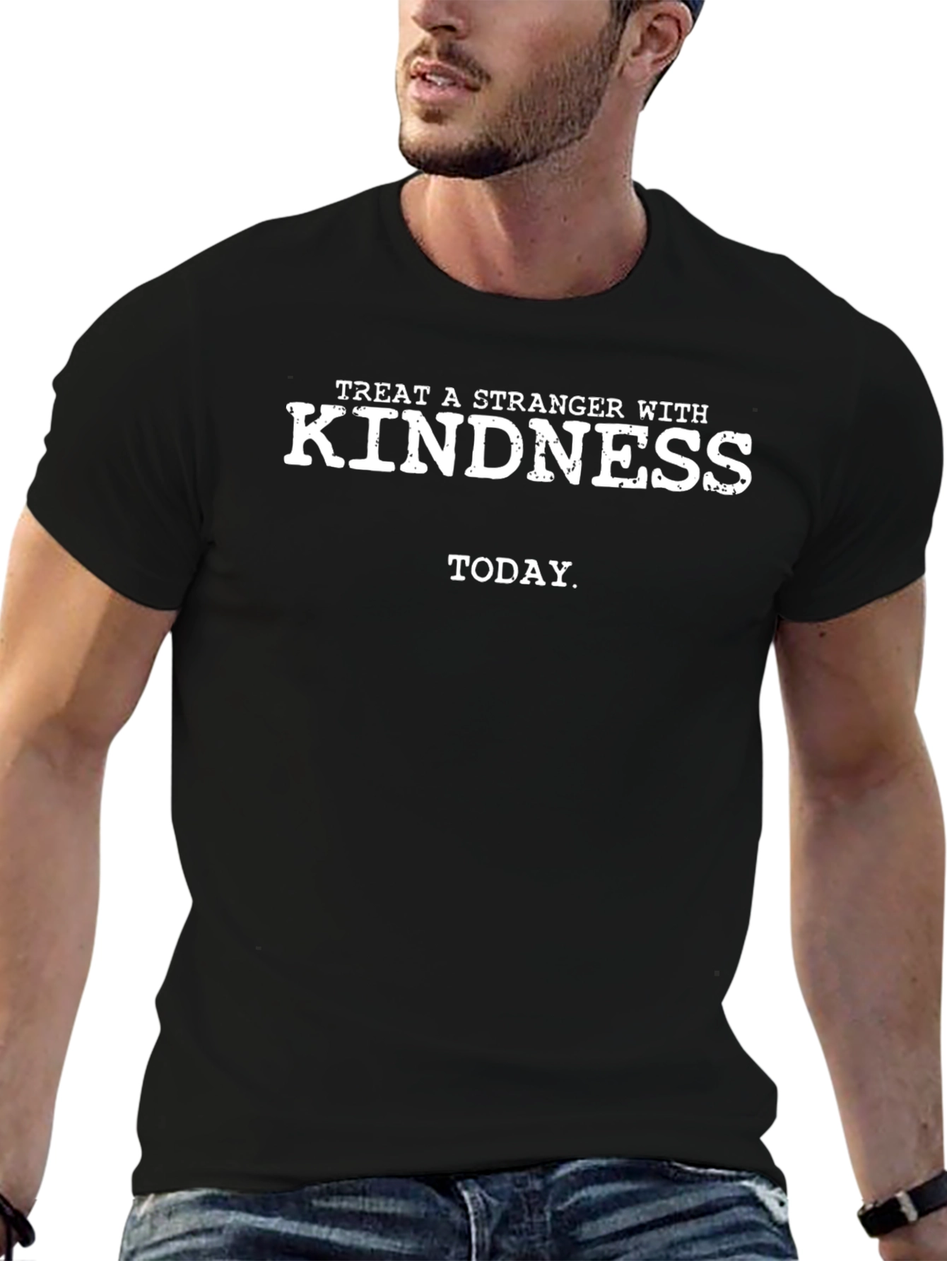 Treat A Stranger With Kindness Black Tee