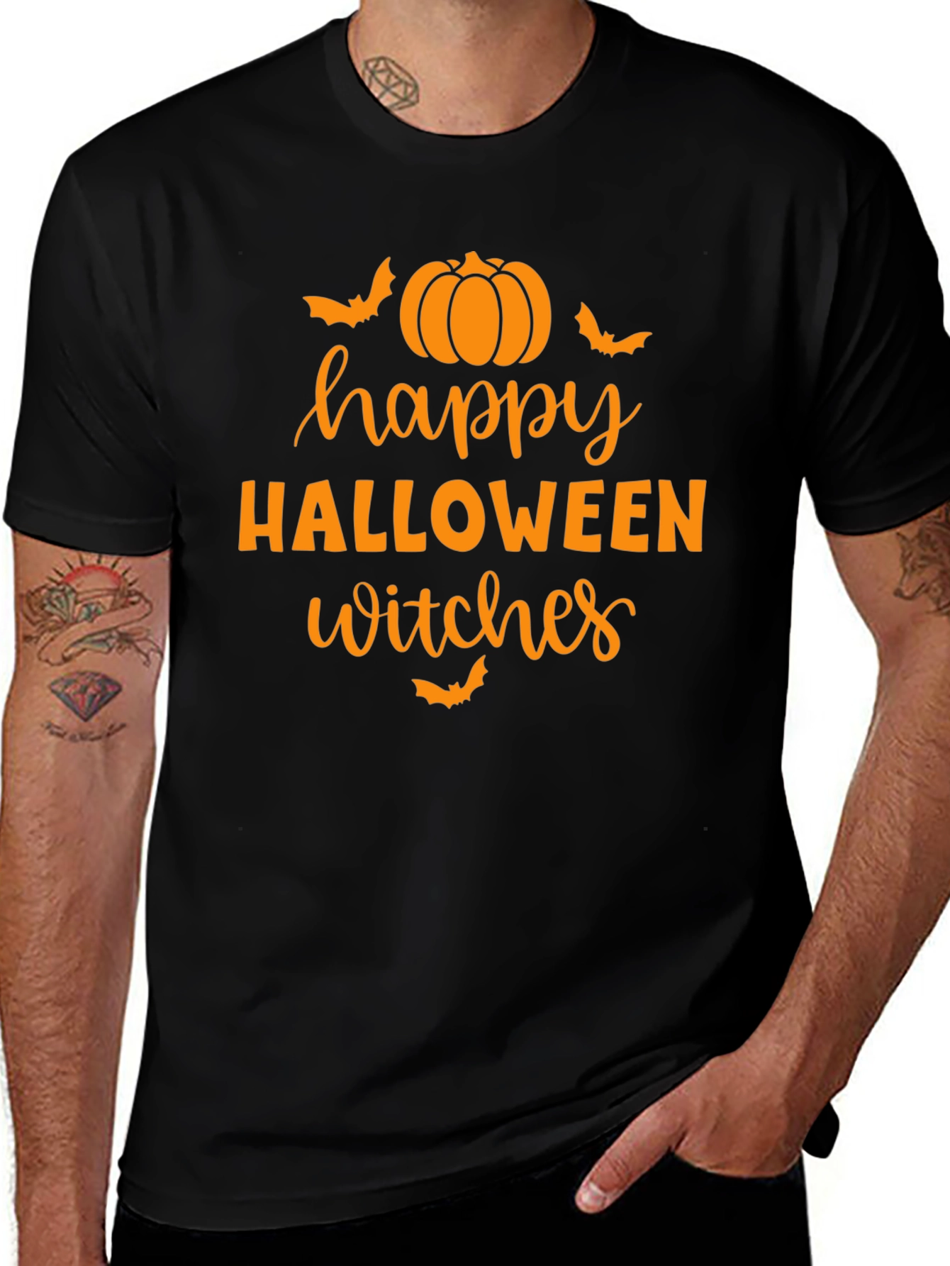 Happy Halloween Witches Black T-Shirt