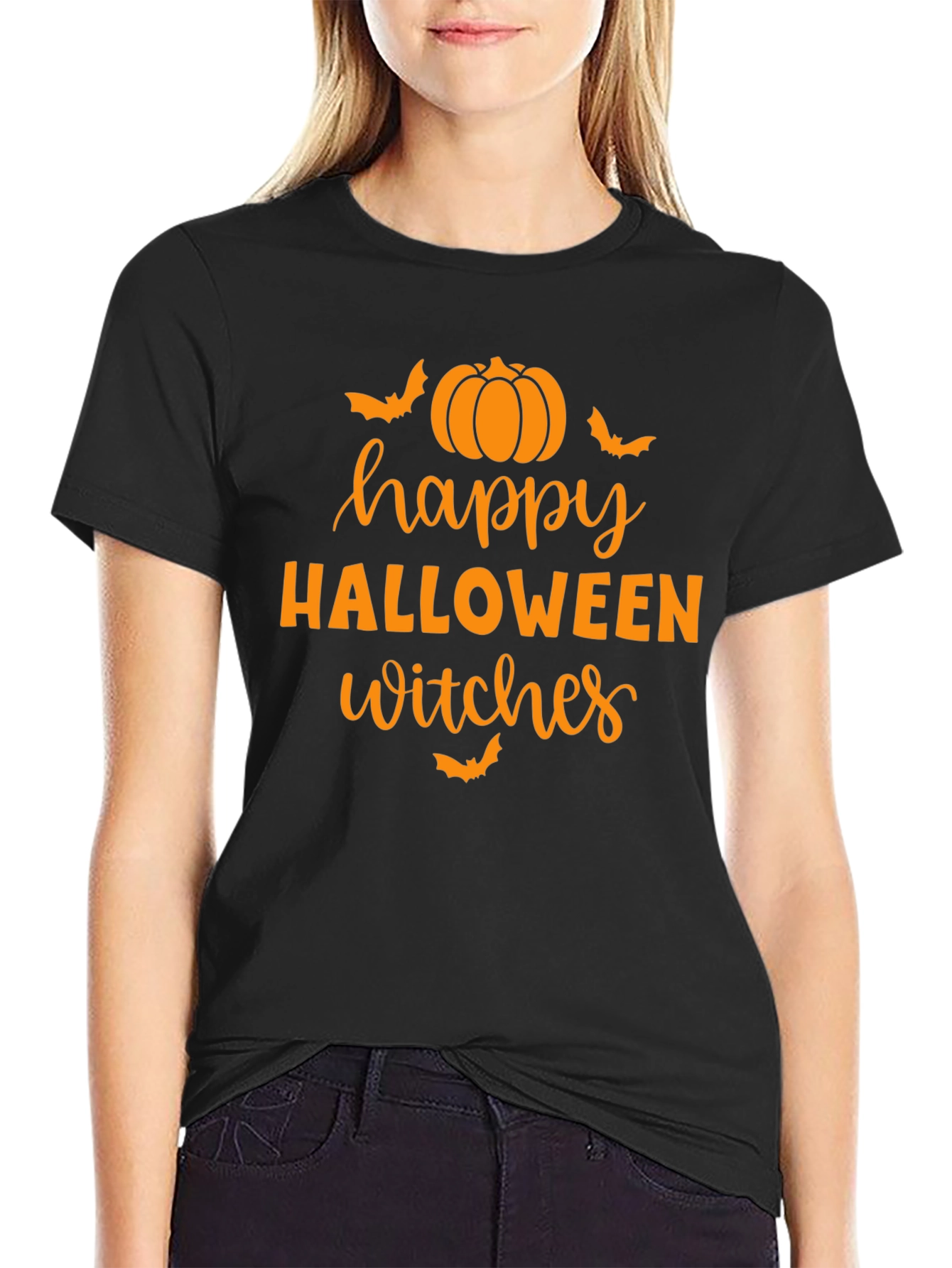 Happy Halloween Witches Black T-Shirt