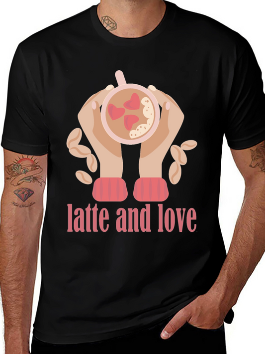 Latte and Love Graphic Tee - Cozy Valentines Day Shirt