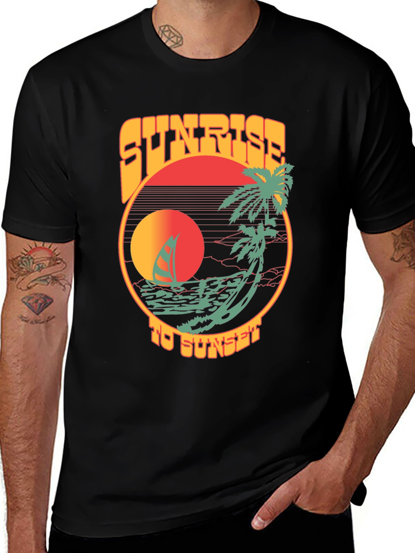 Retro Sunrise to Sunset Graphic T-Shirt