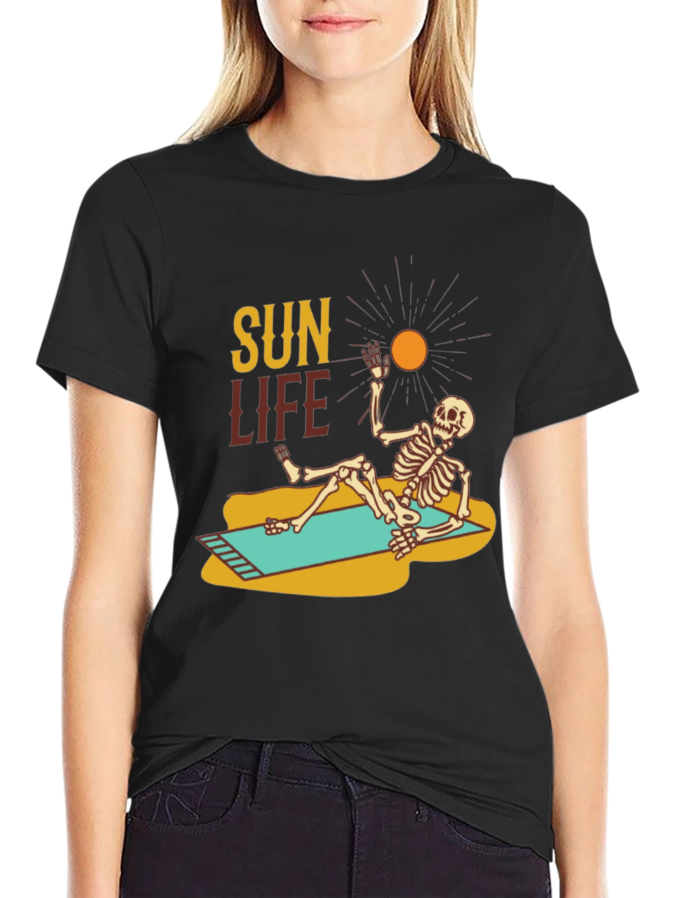 Sun Life Skeleton Graphic Tee - Beach Vibe