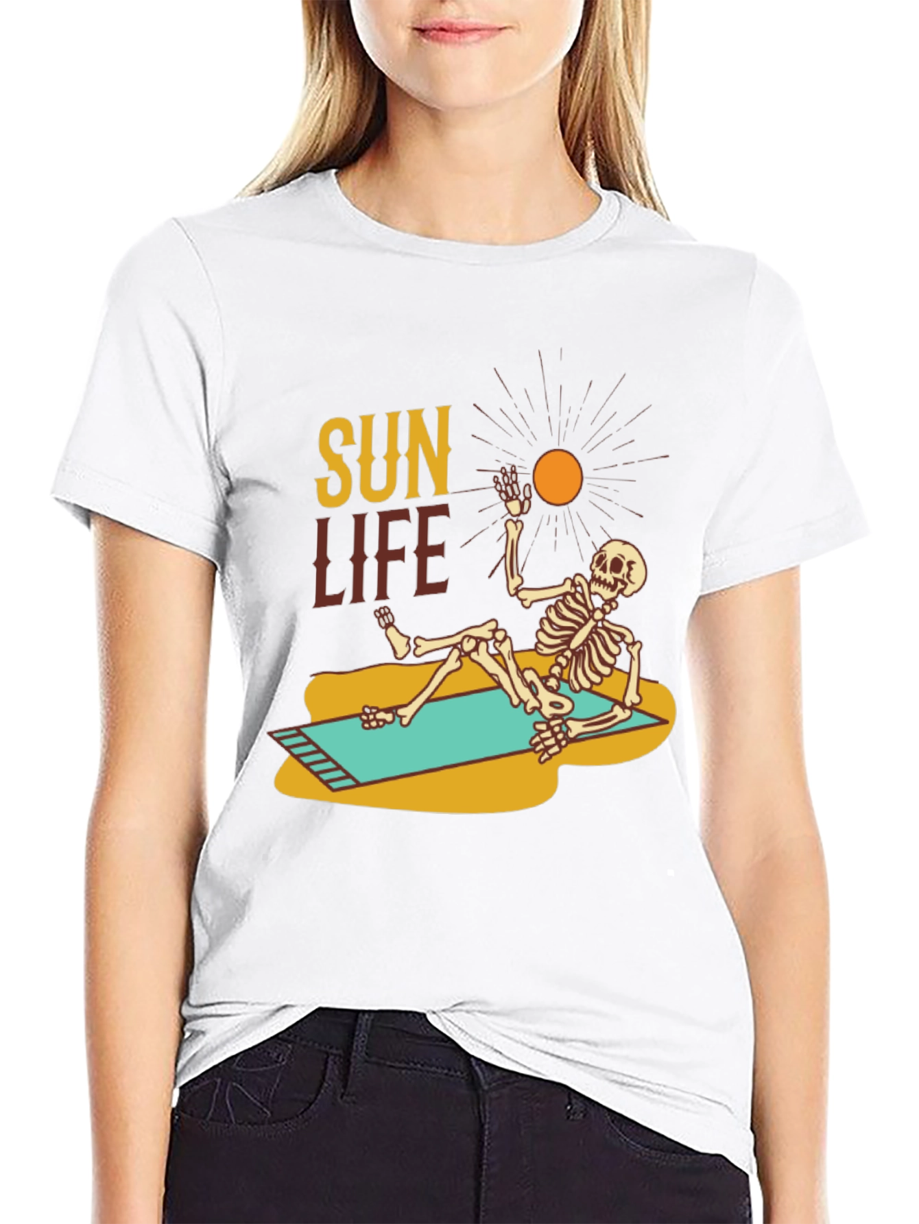 Sun Life Skeleton Graphic Tee - Beach Vibe