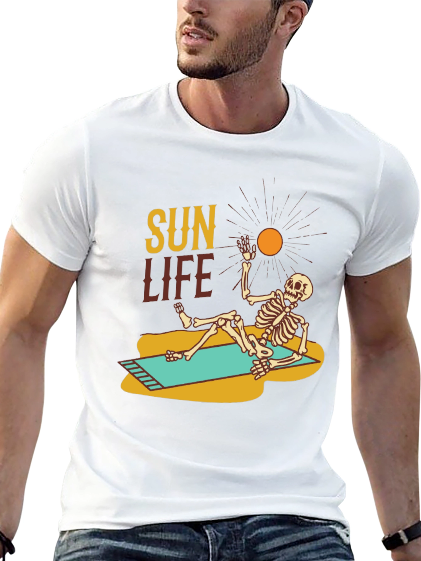 Sun Life Skeleton Graphic Tee - Beach Vibe