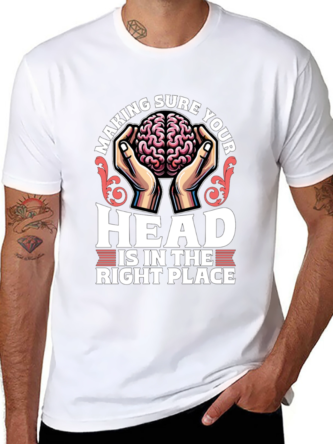 Brain in Hands Graphic Tee - Right Place