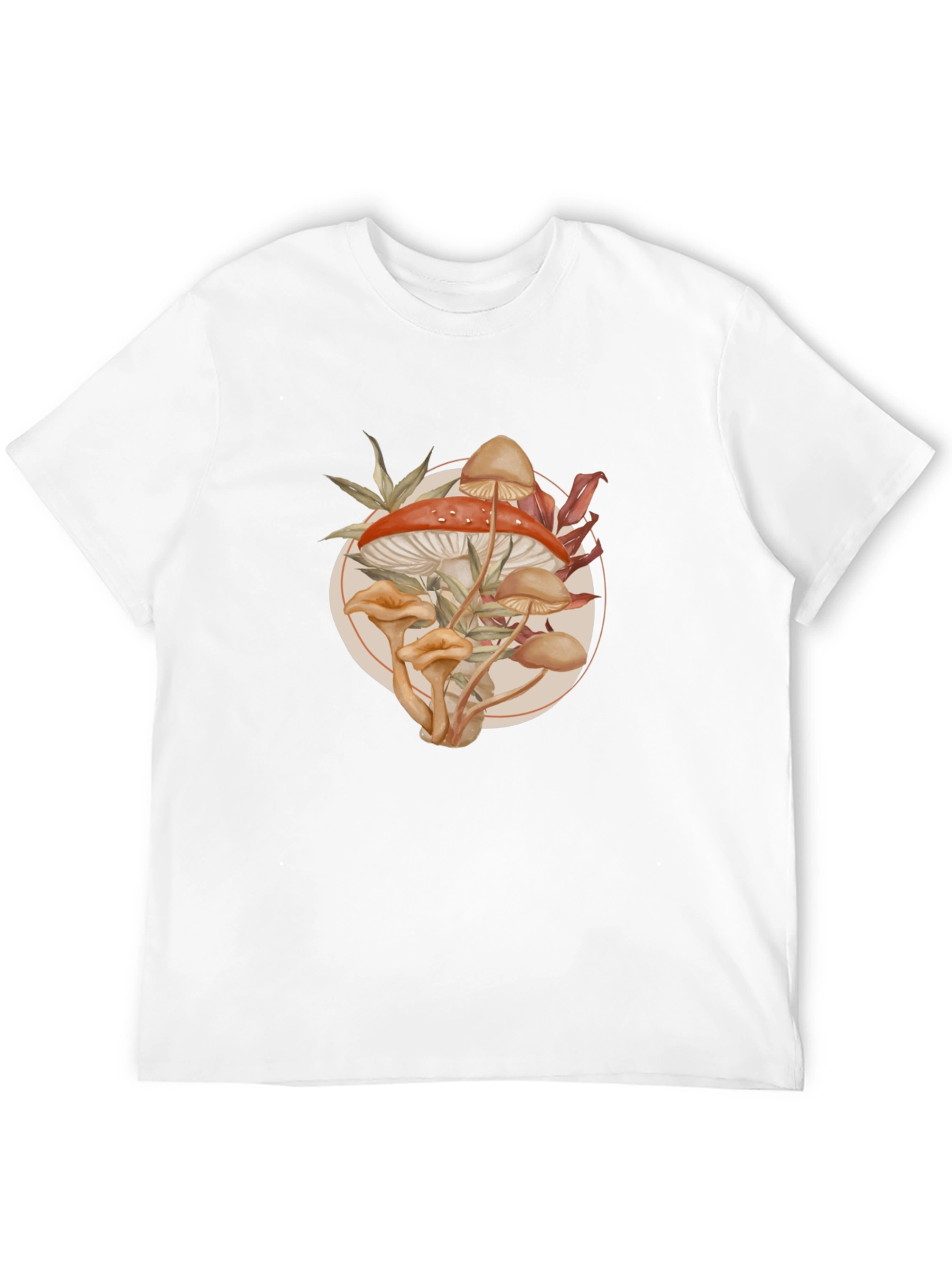 Mushroom Circle Graphic Tee - Nature Inspired Design