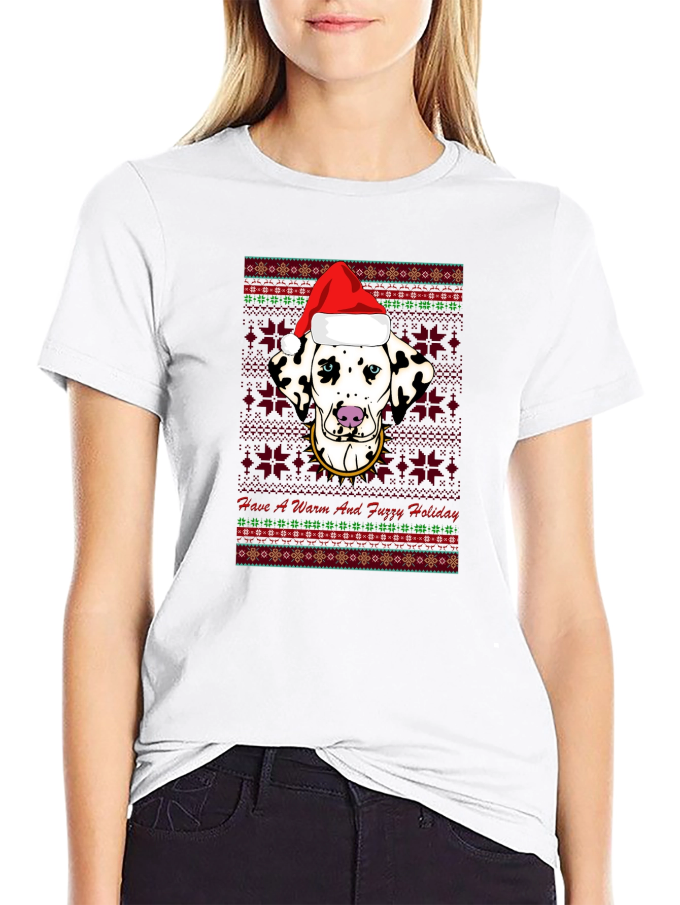 Dalmatian Christmas T-Shirt - Warm and Fuzzy Holiday