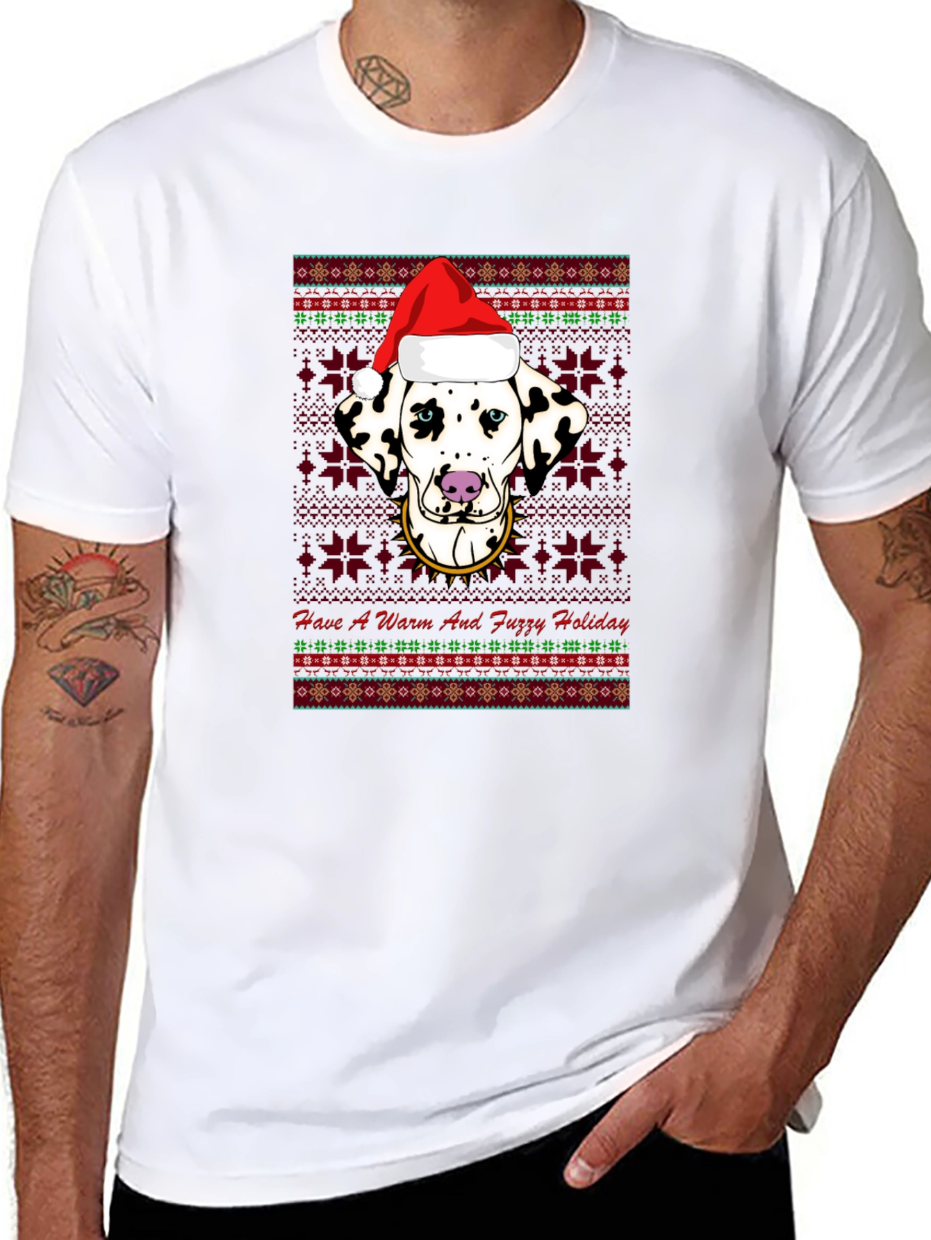 Dalmatian Christmas T-Shirt - Warm and Fuzzy Holiday