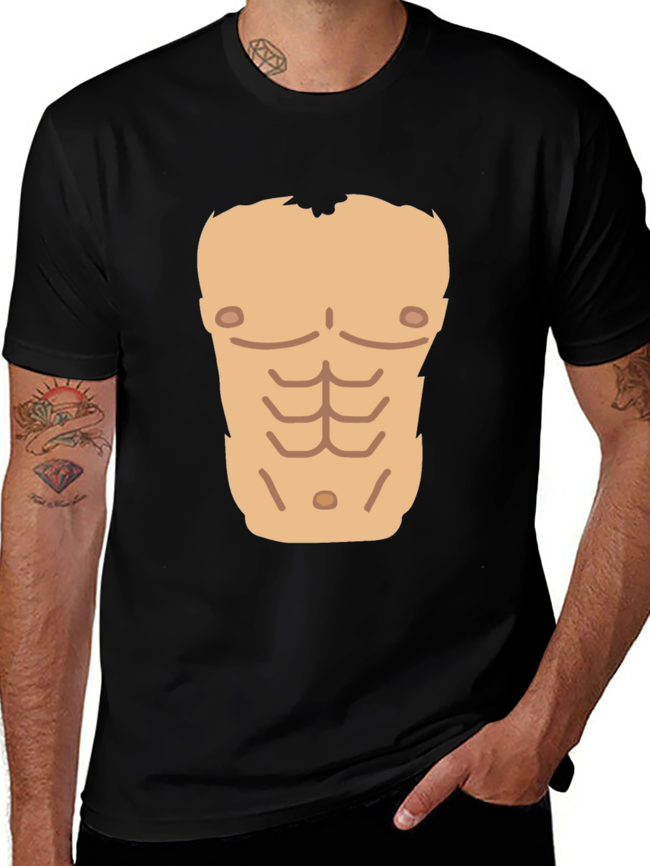 Funny Six Pack Abs T-Shirt - Novelty Graphic Tee