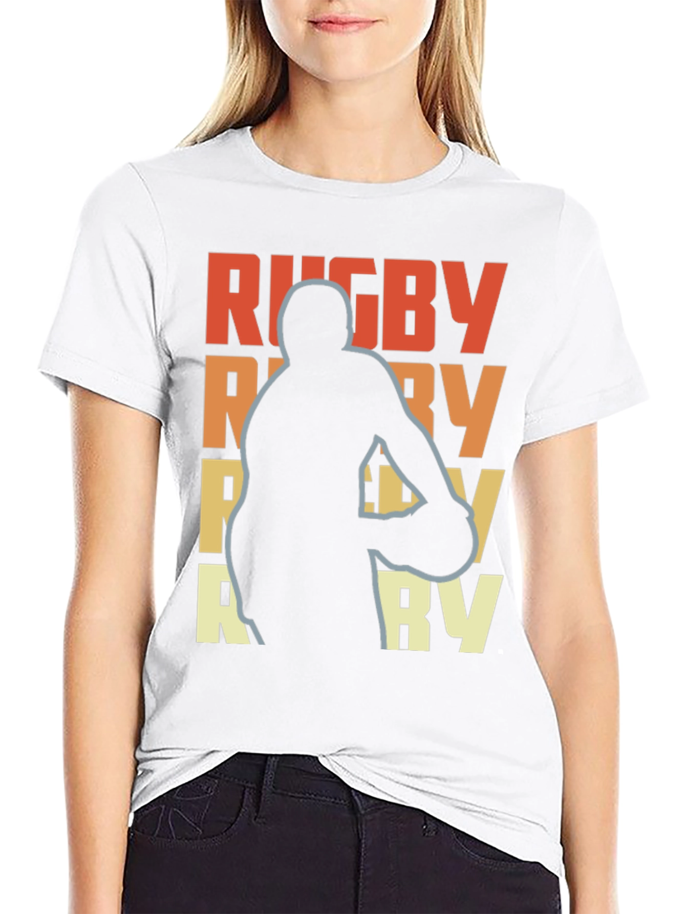 Rugby Player Graphic Tee - Retro Style T-Shirt