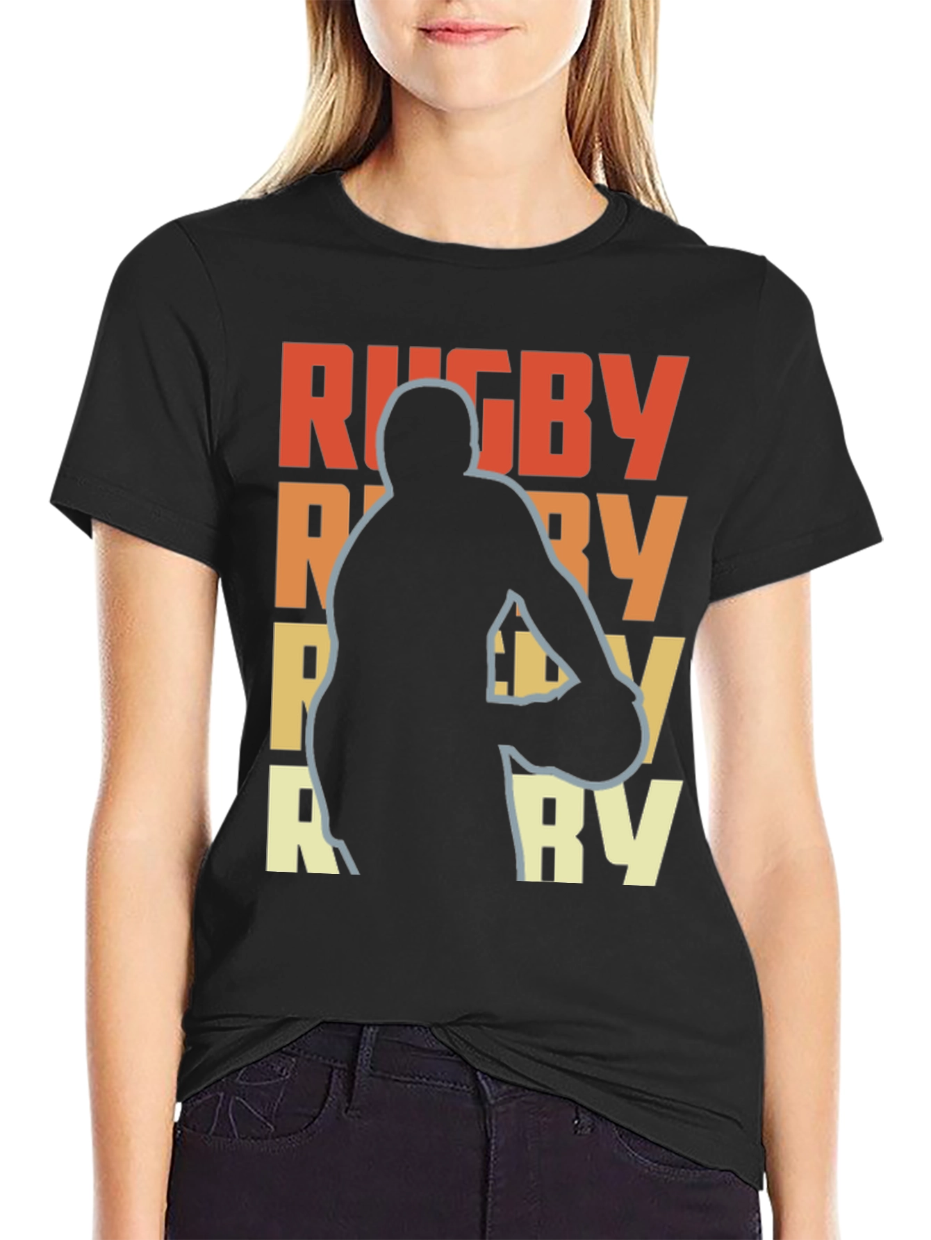 Rugby Player Graphic Tee - Retro Style T-Shirt