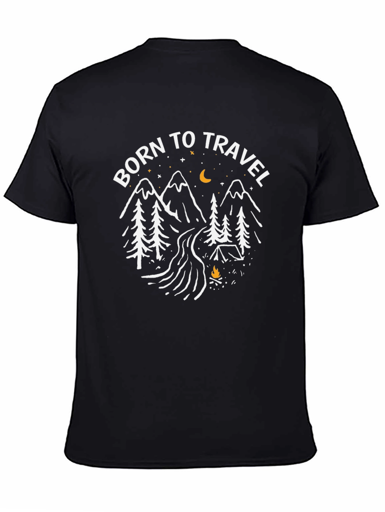 Born to Travel Black Graphic T-Shirt