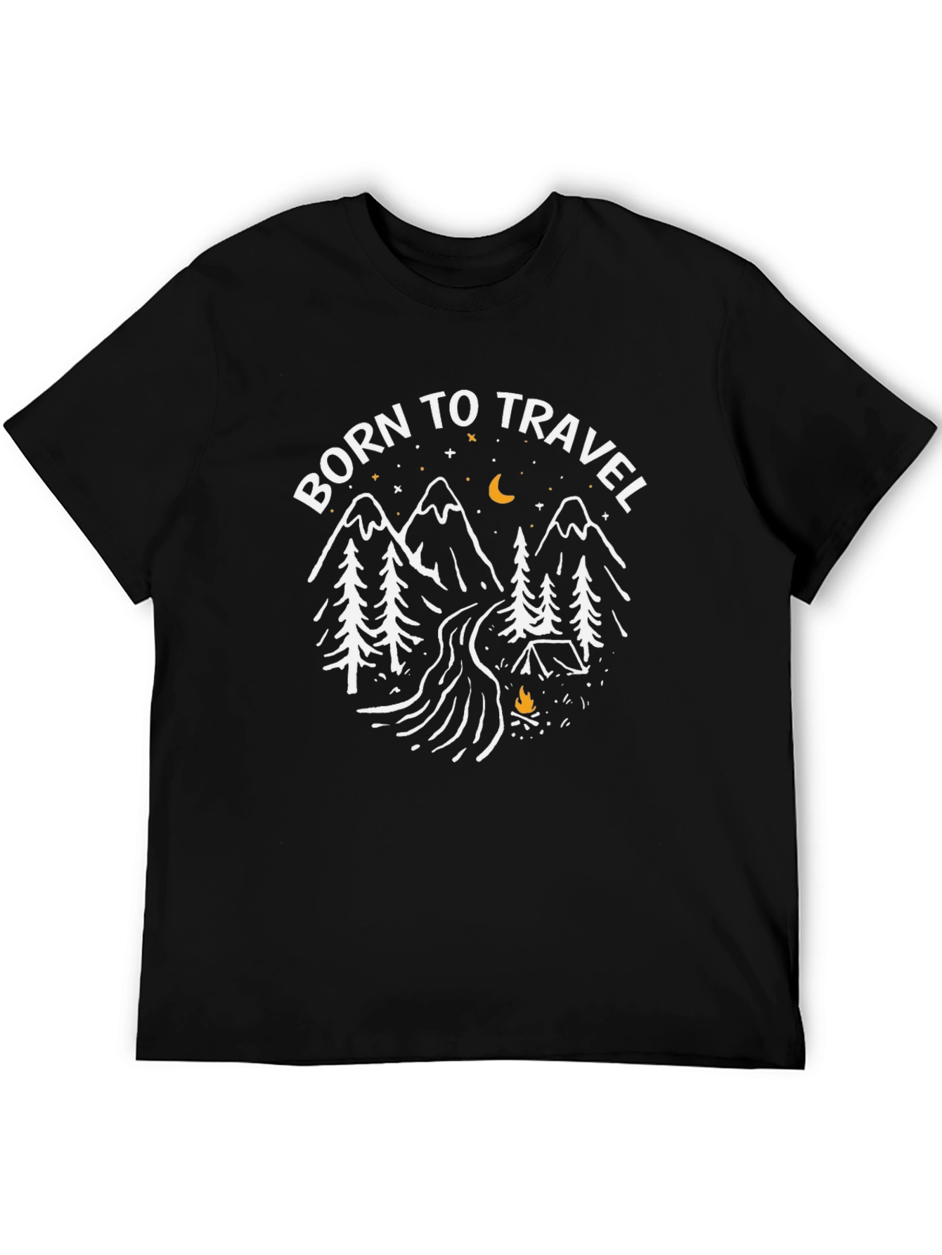 Born to Travel Black Graphic T-Shirt