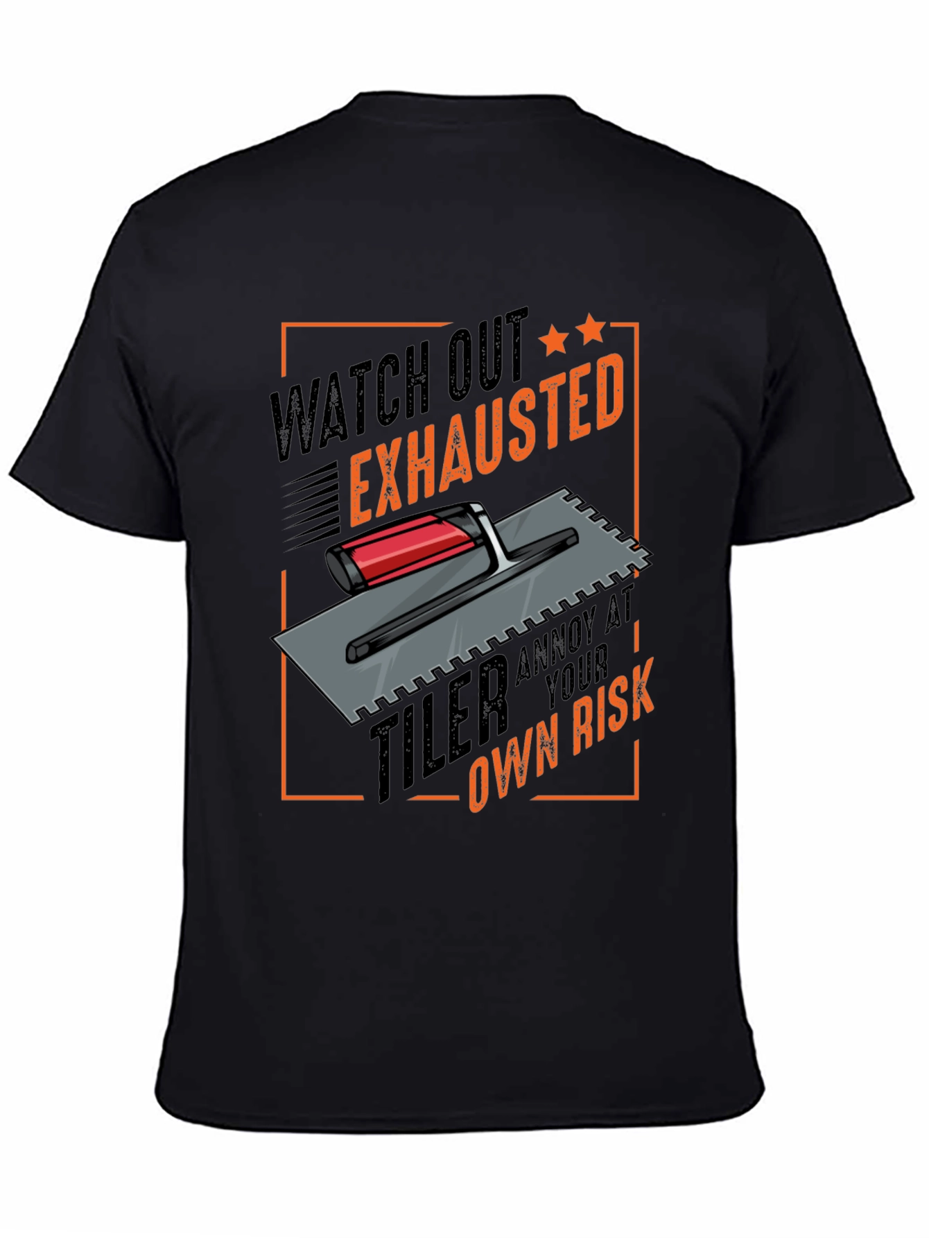Exhausted Tiler Black T-Shirt