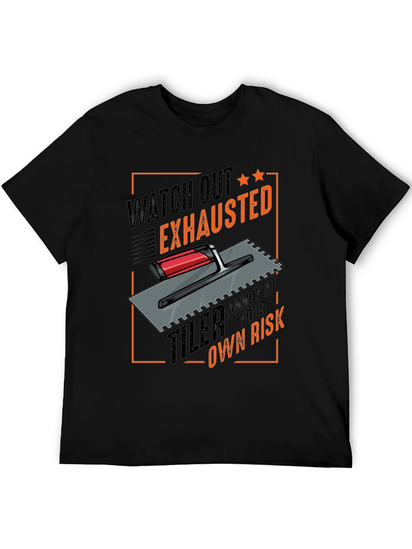 Exhausted Tiler Black T-Shirt