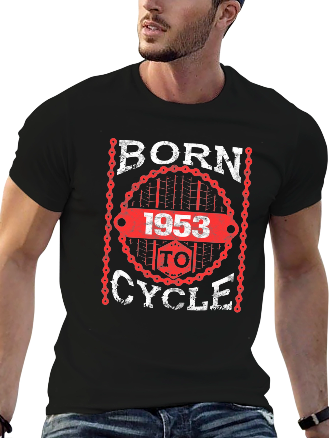 Born 1953 To Cycle Black Graphic T-Shirt