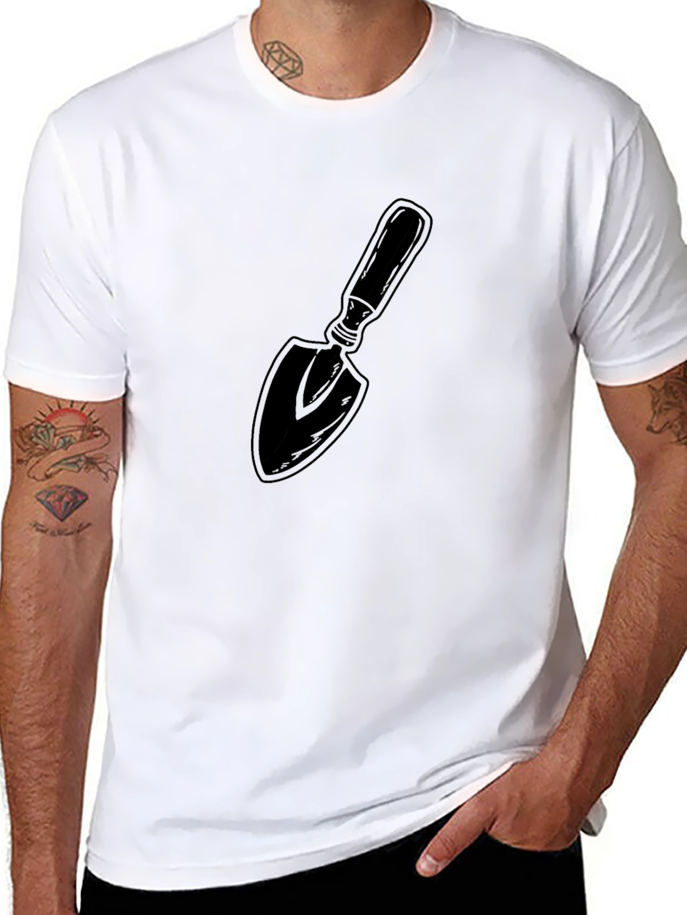Gardening Trowel Graphic Tee - Black Cotton T-Shirt