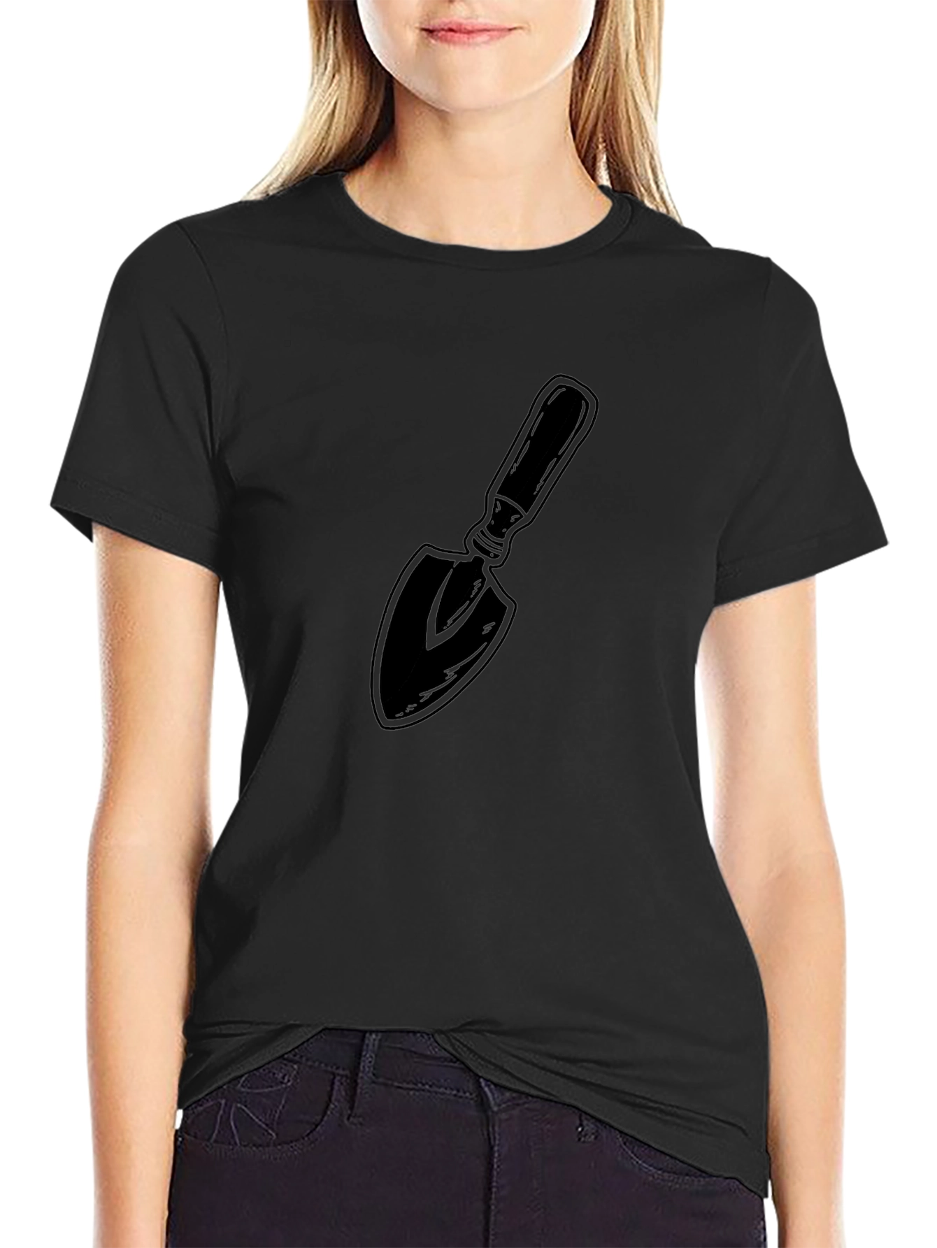 Gardening Trowel Graphic Tee - Black Cotton T-Shirt