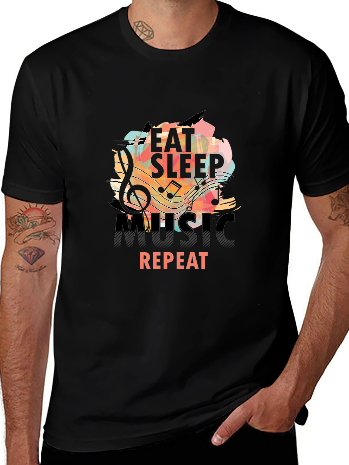 Eat Sleep Music Repeat Graphic Tee