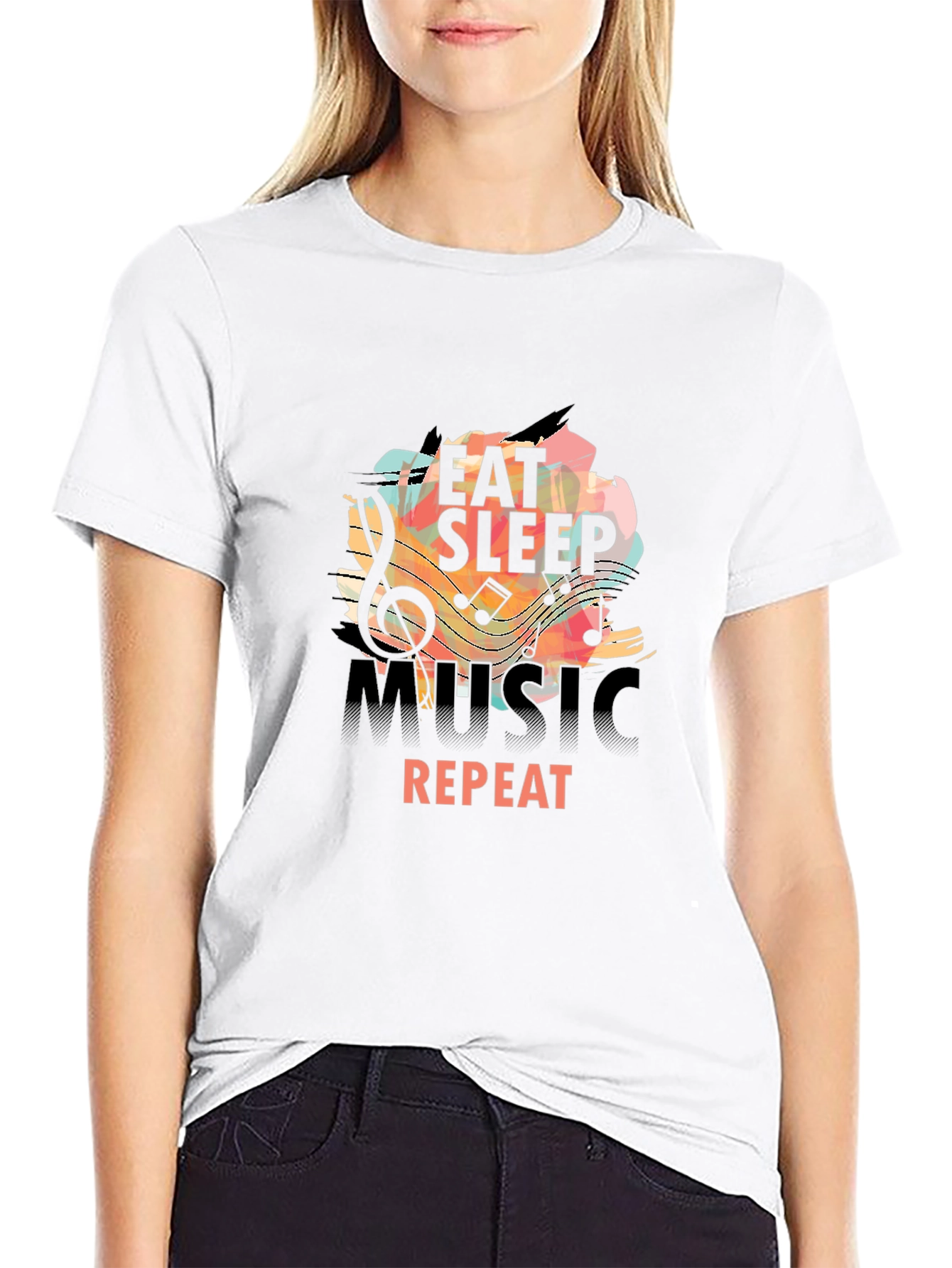 Eat Sleep Music Repeat Graphic Tee