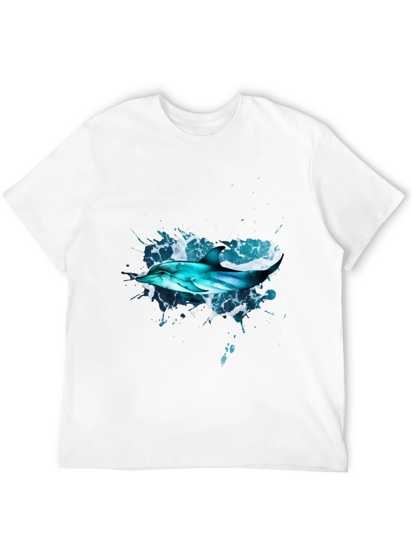Dolphin Splash Black T-Shirt - Ocean Life Tee