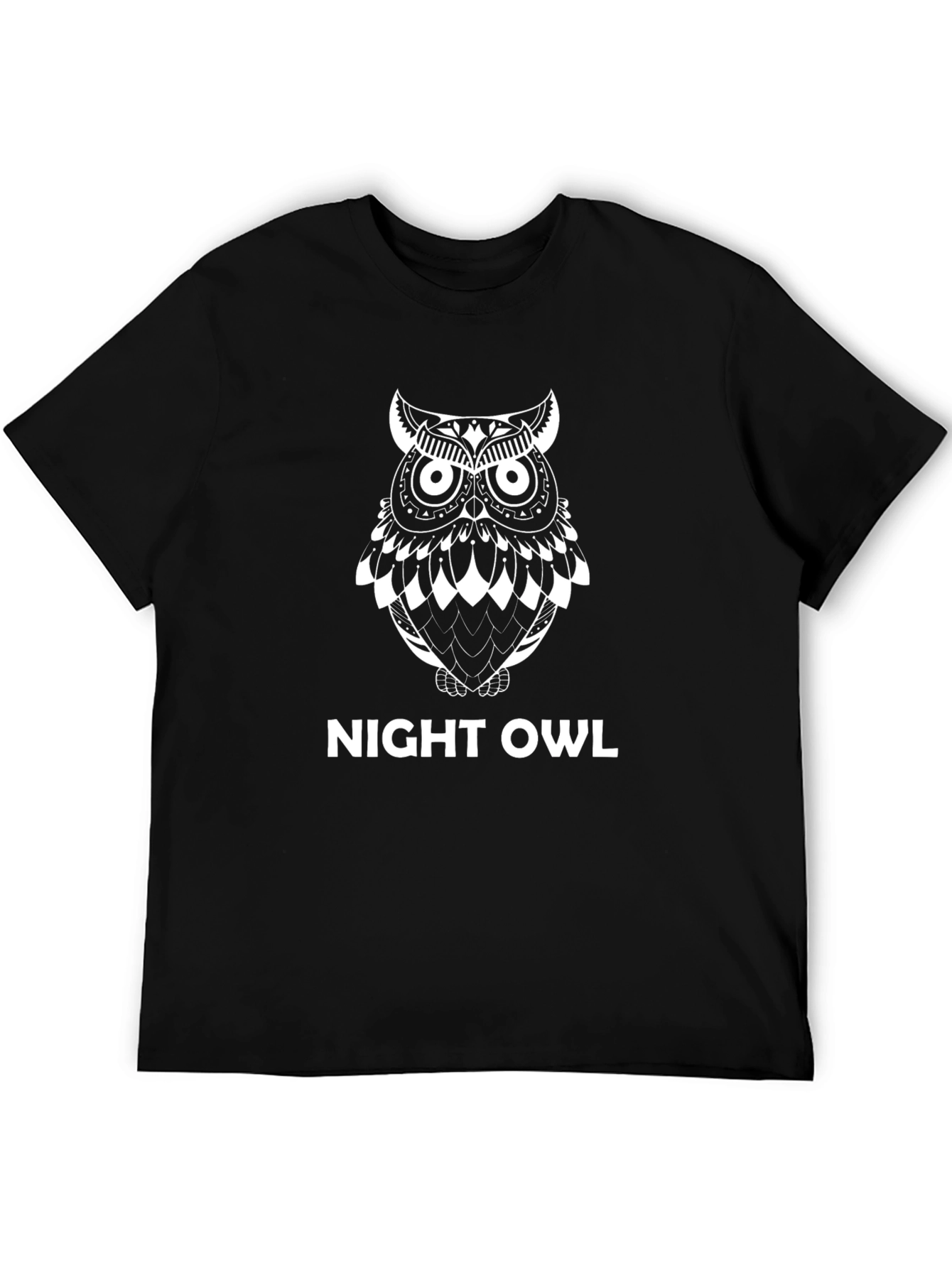 Night Owl Graphic Tee - Black Cotton Blend