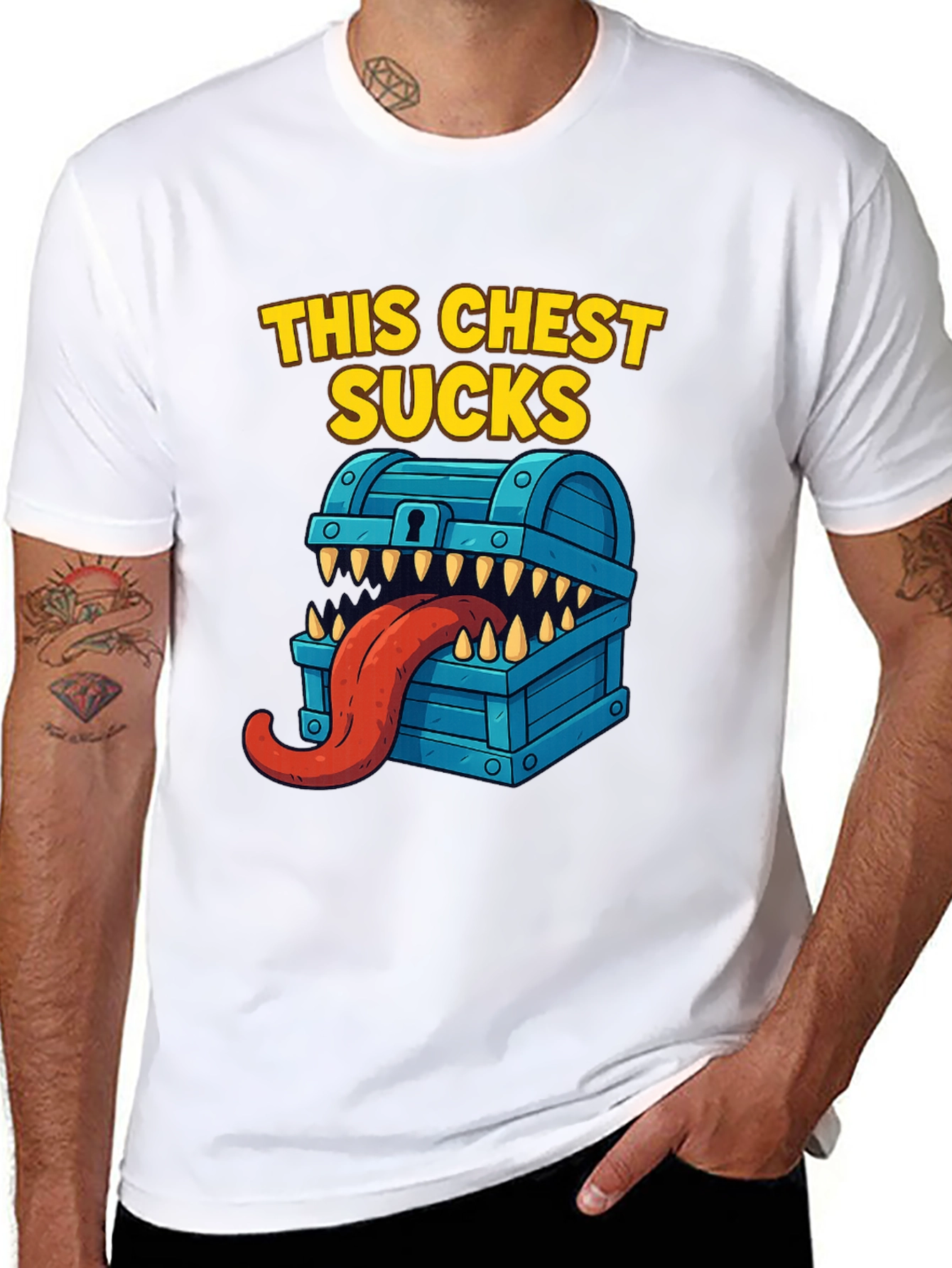 This Chest Sucks Black Graphic T-Shirt