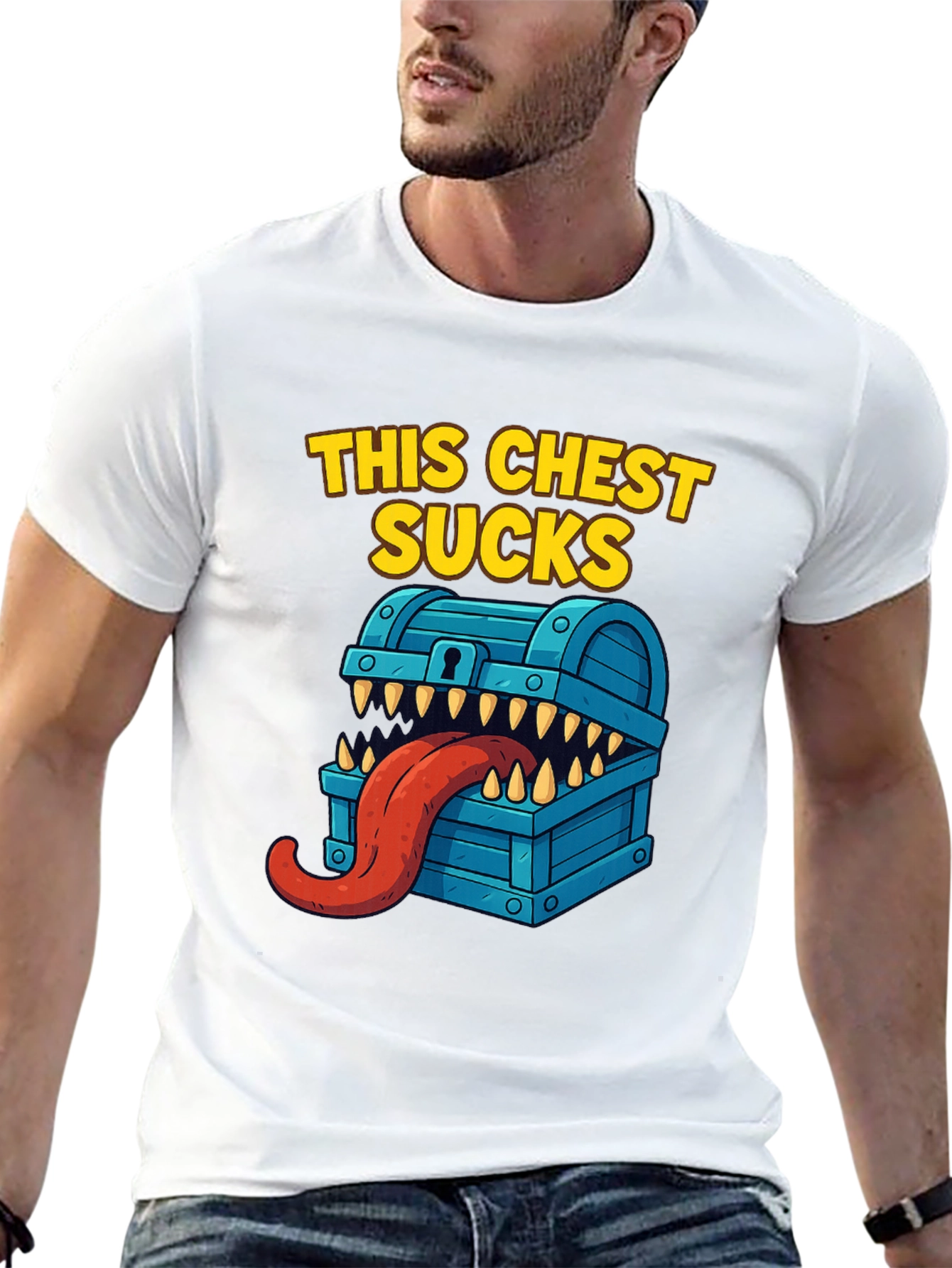 This Chest Sucks Black Graphic T-Shirt