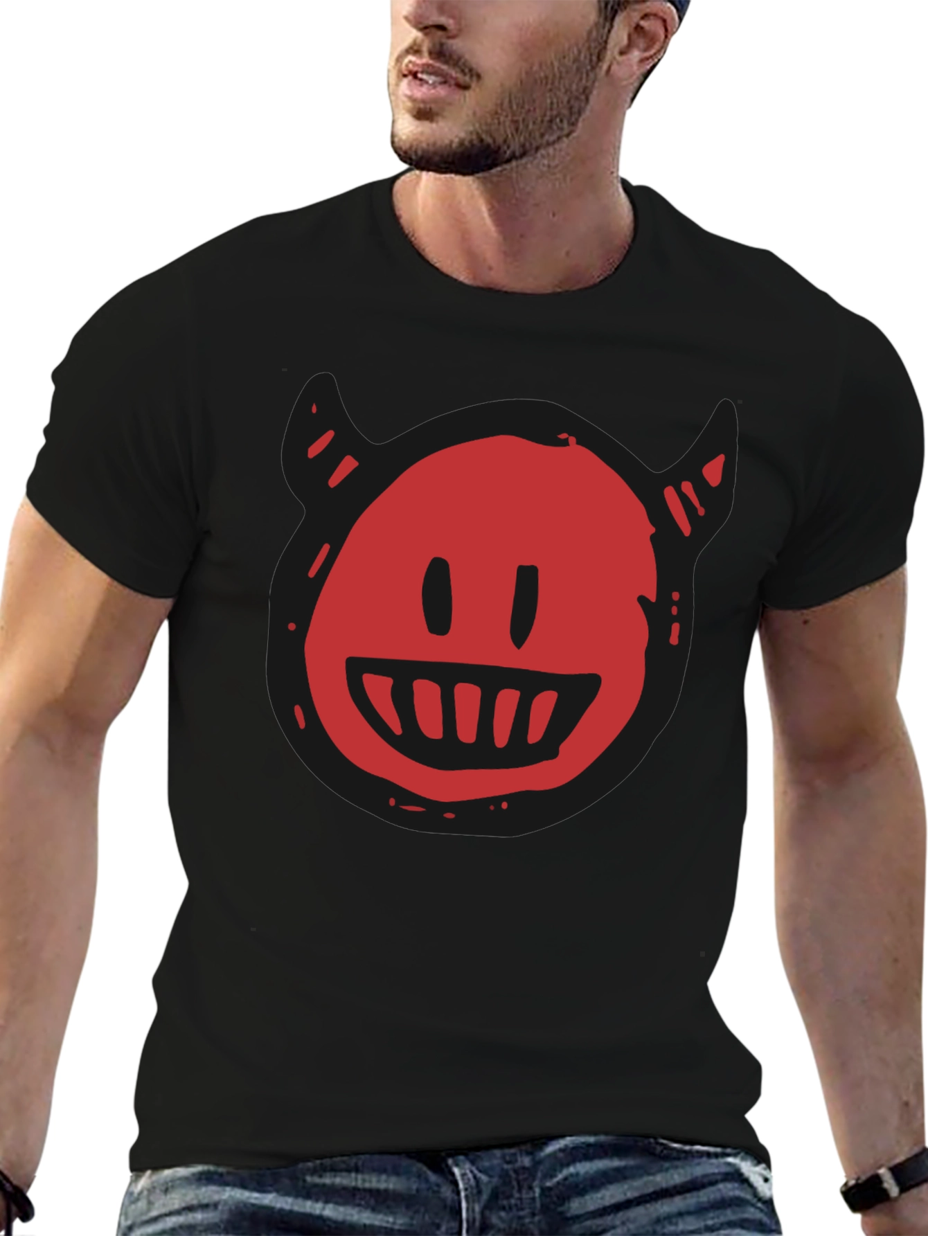 Devil Smiley Graphic T-Shirt - Mens