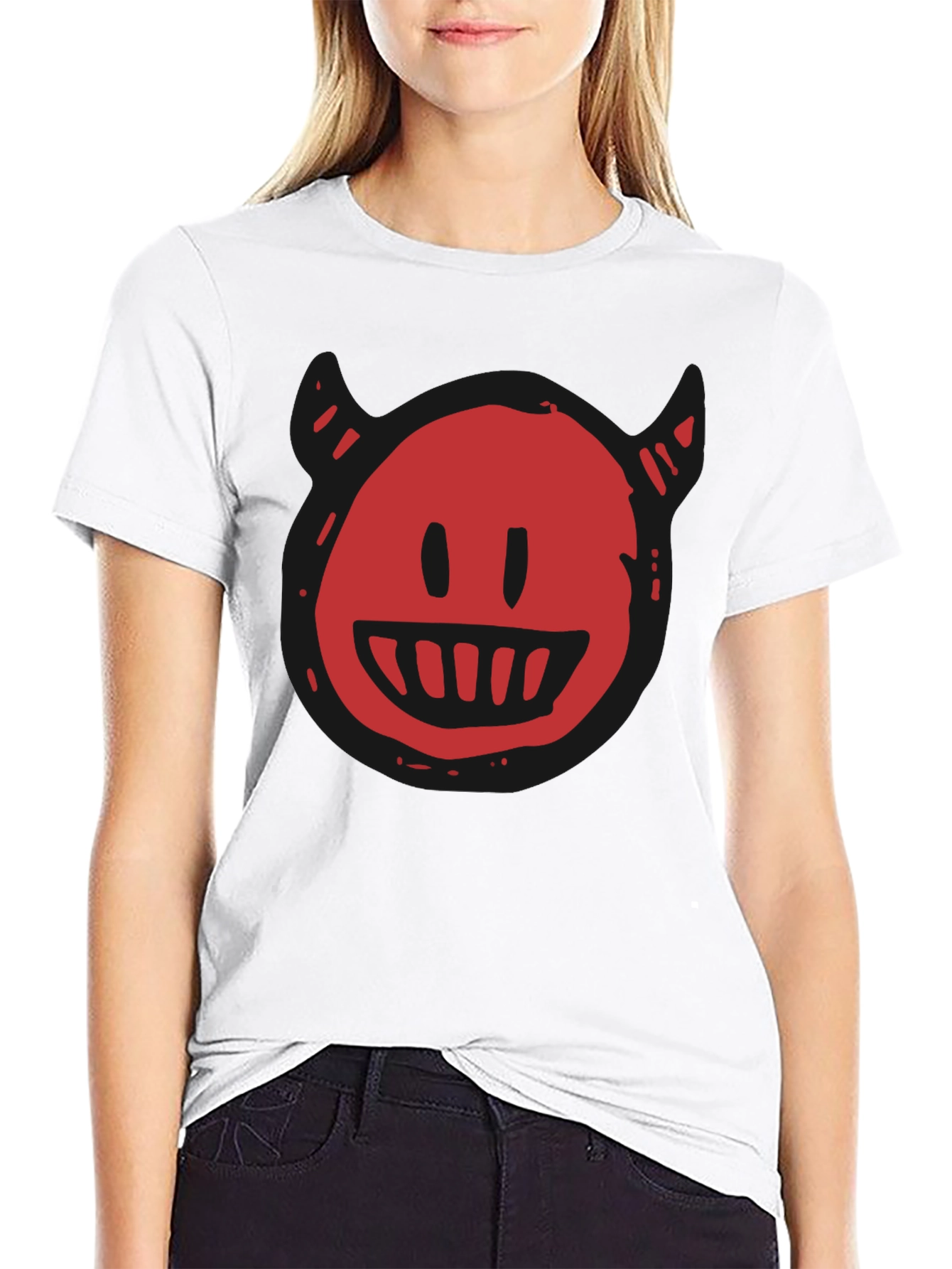 Devil Smiley Graphic T-Shirt - Mens