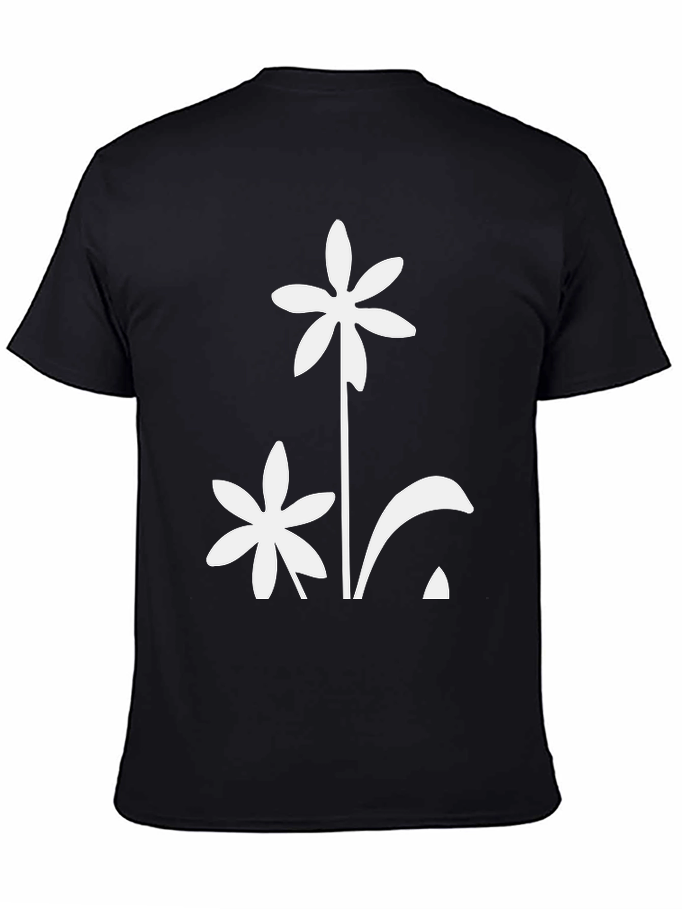 Black Floral Graphic T-Shirt - Modern Style