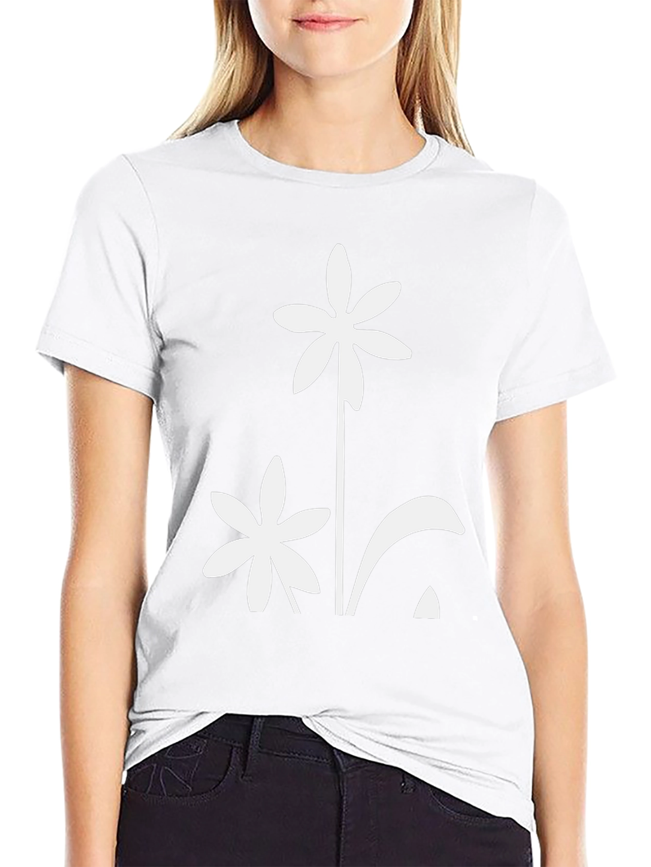 Black Floral Graphic T-Shirt - Modern Style
