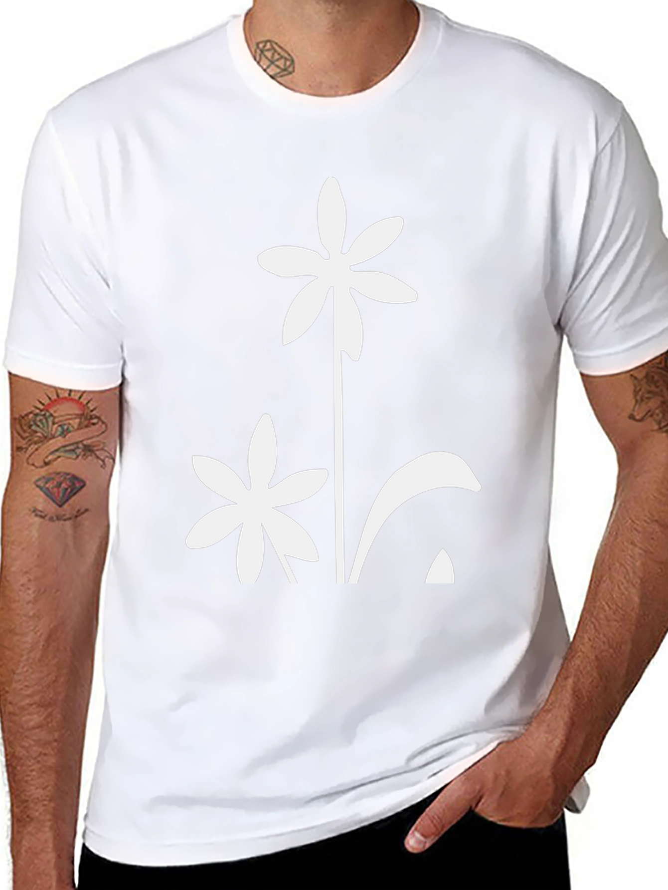 Black Floral Graphic T-Shirt - Modern Style