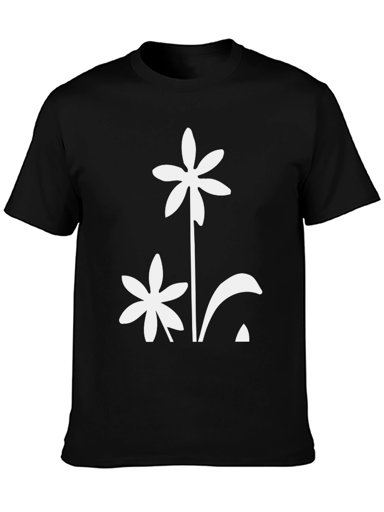 Black Floral Graphic T-Shirt - Modern Style