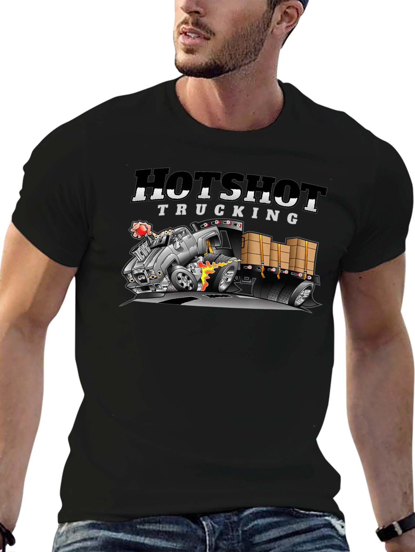 Hotshot Trucking Black Graphic Tee