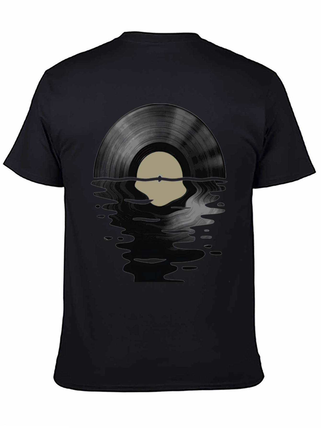 Vinyl Record Graphic Tee - Black