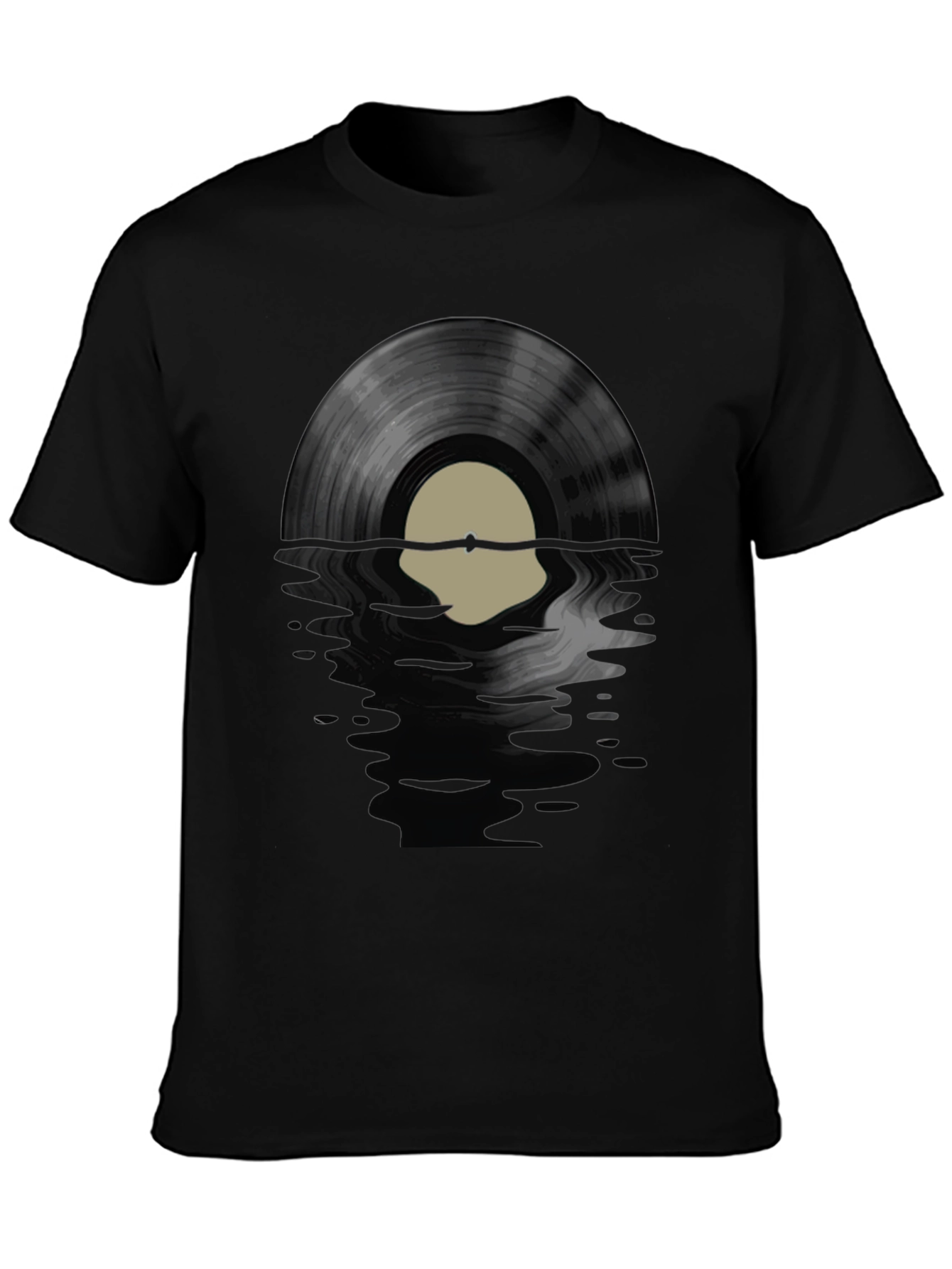 Vinyl Record Graphic Tee - Black
