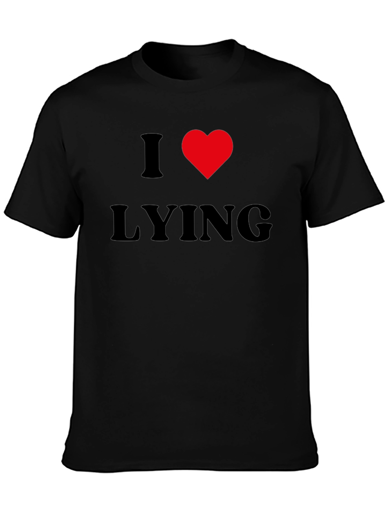 I Heart Lying Graphic Tee - Black Casual T-Shirt