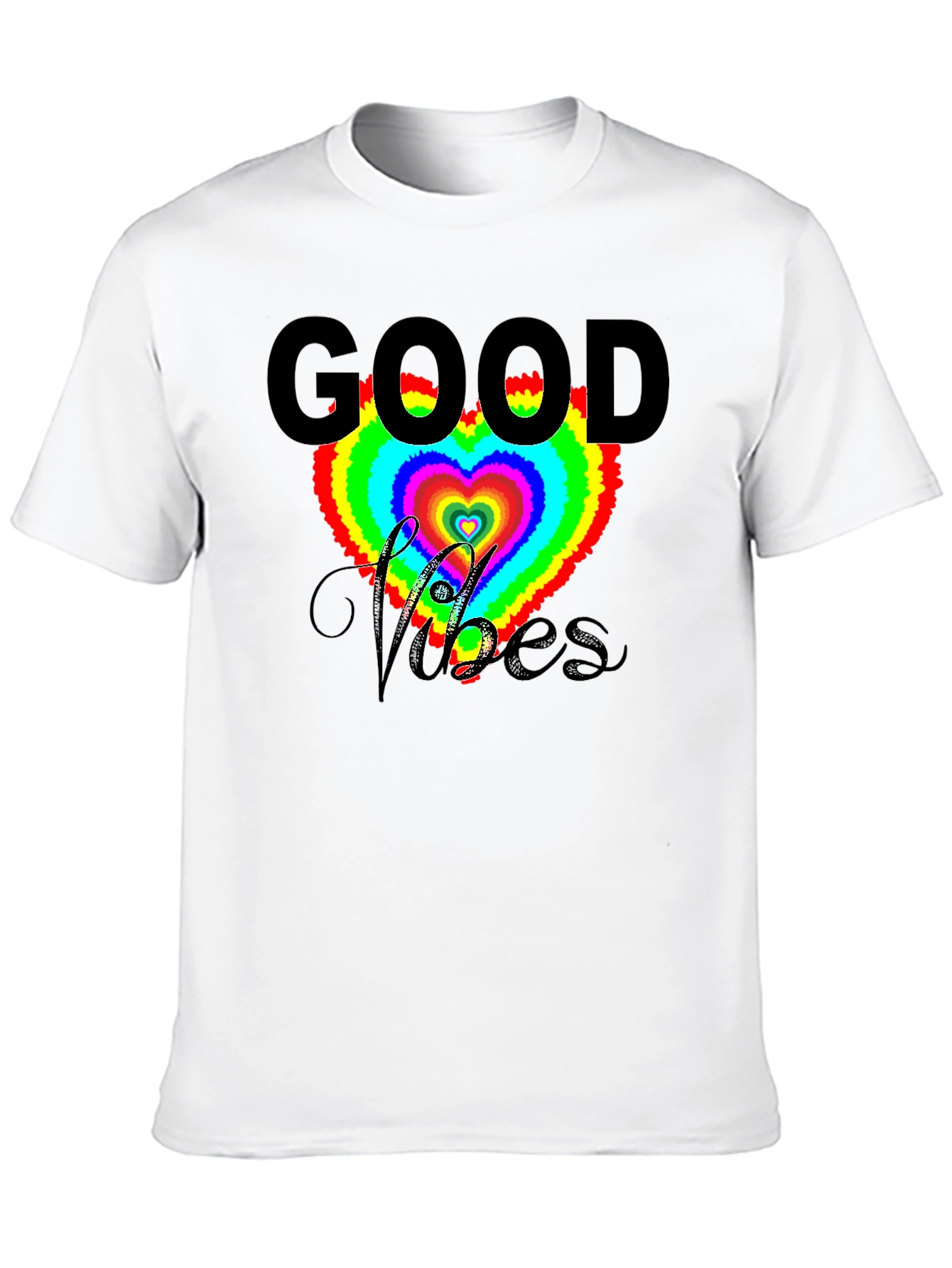 Good Vibes Heart T-Shirt - Black