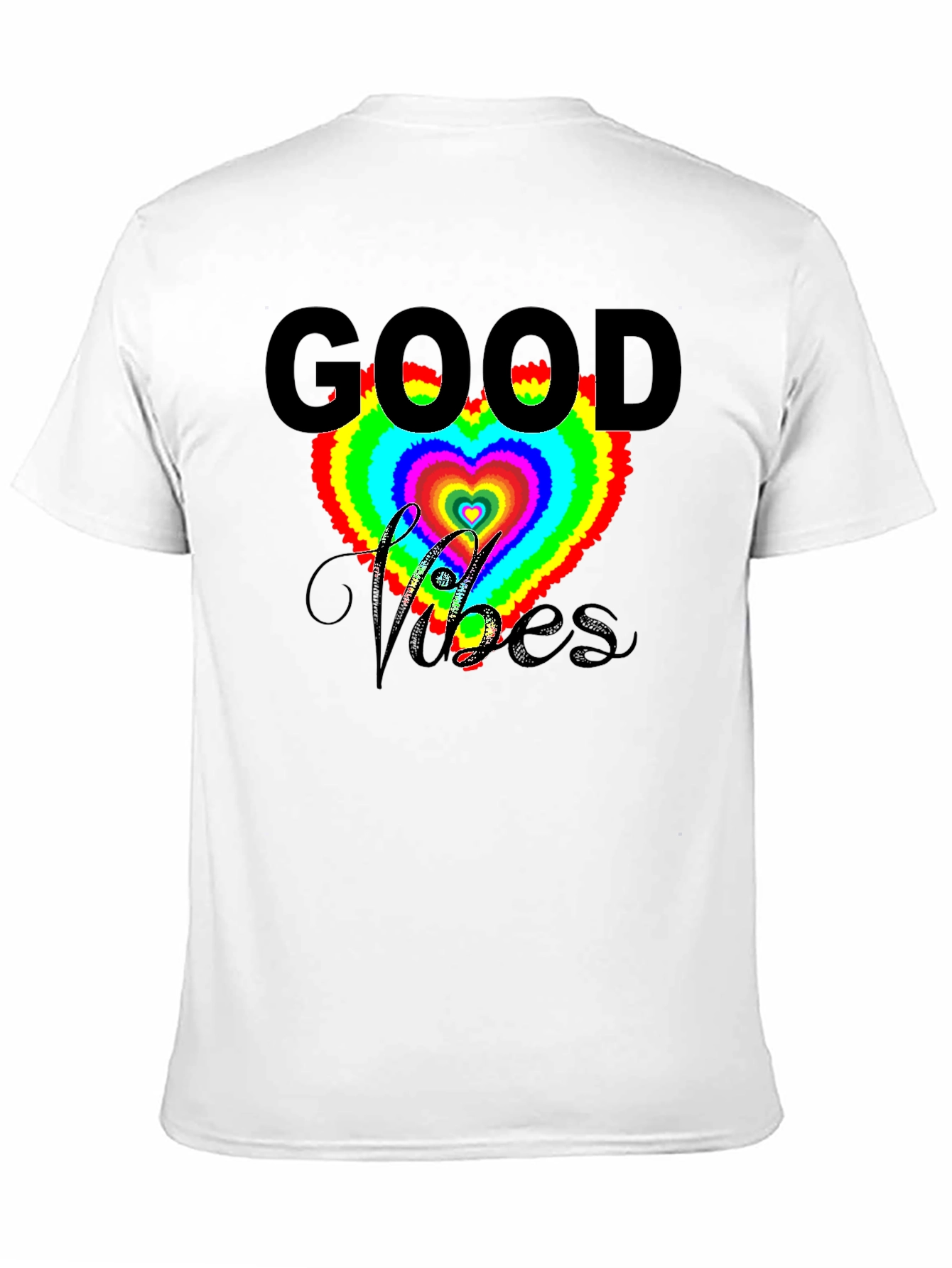 Good Vibes Heart T-Shirt - Black