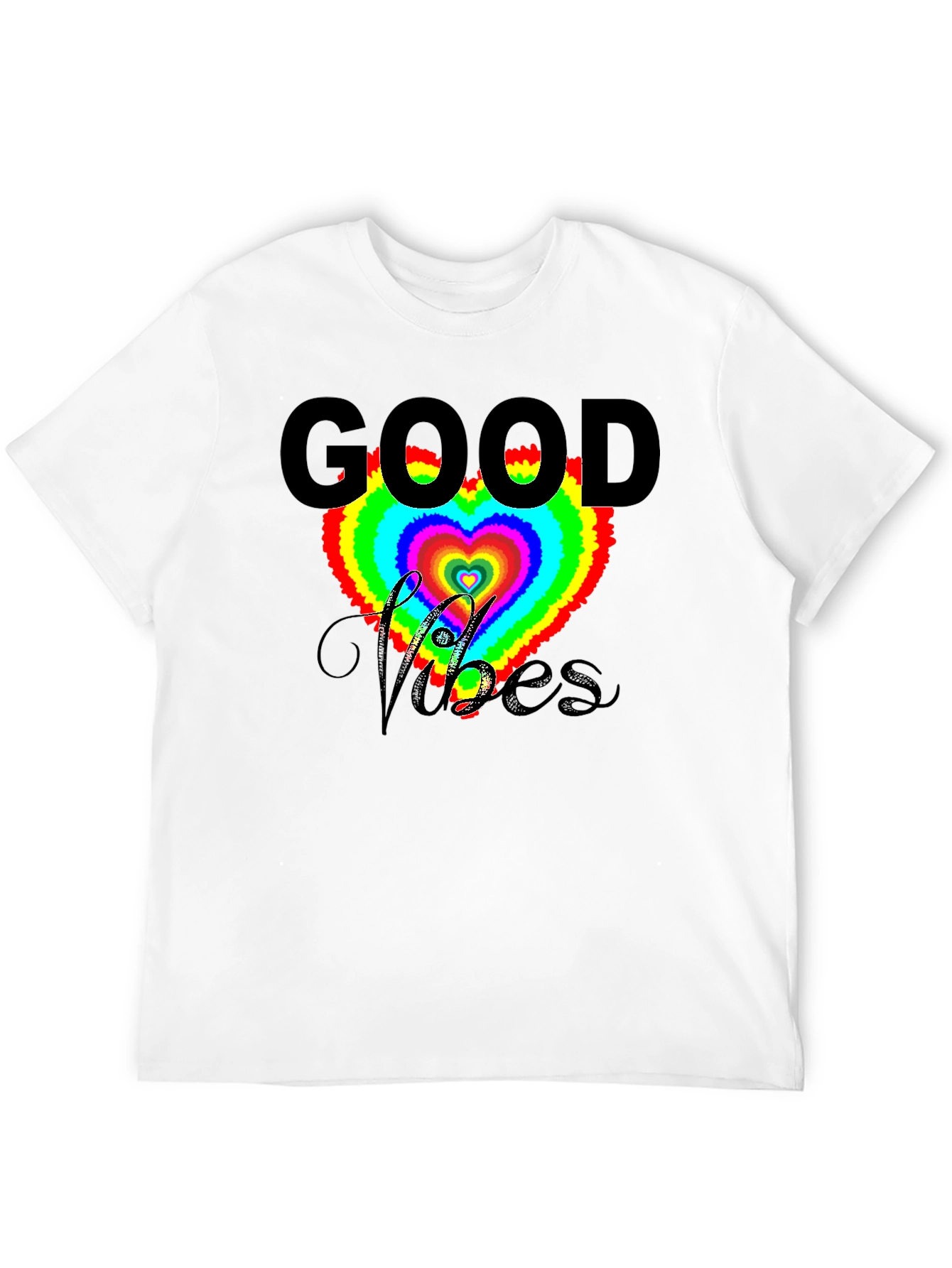 Good Vibes Heart T-Shirt - Black
